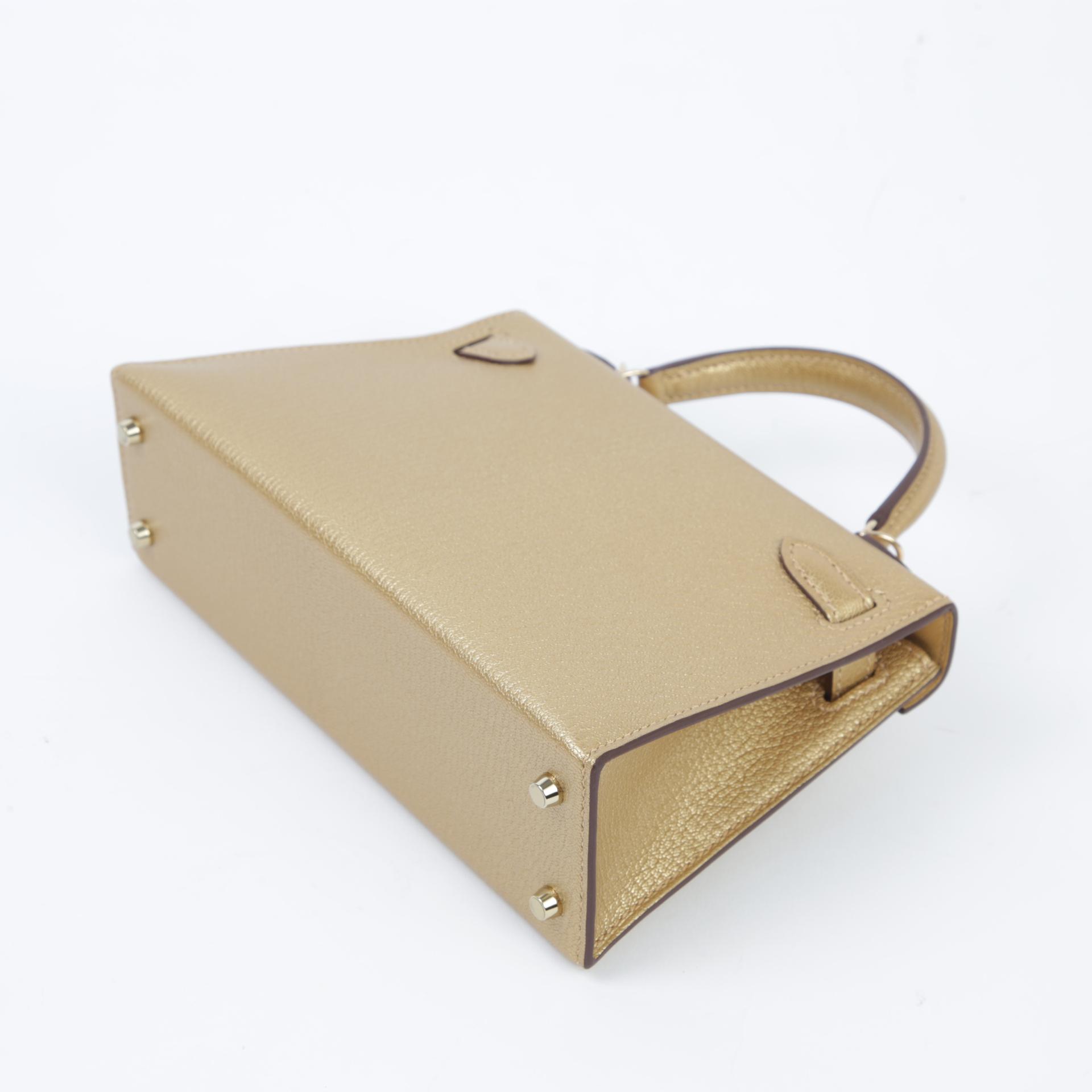 Brand New ( Rank N ) HERMÈS Mini Kelly II Dore (Y9) Chamkila Permabrass hardware W (2024) - 7