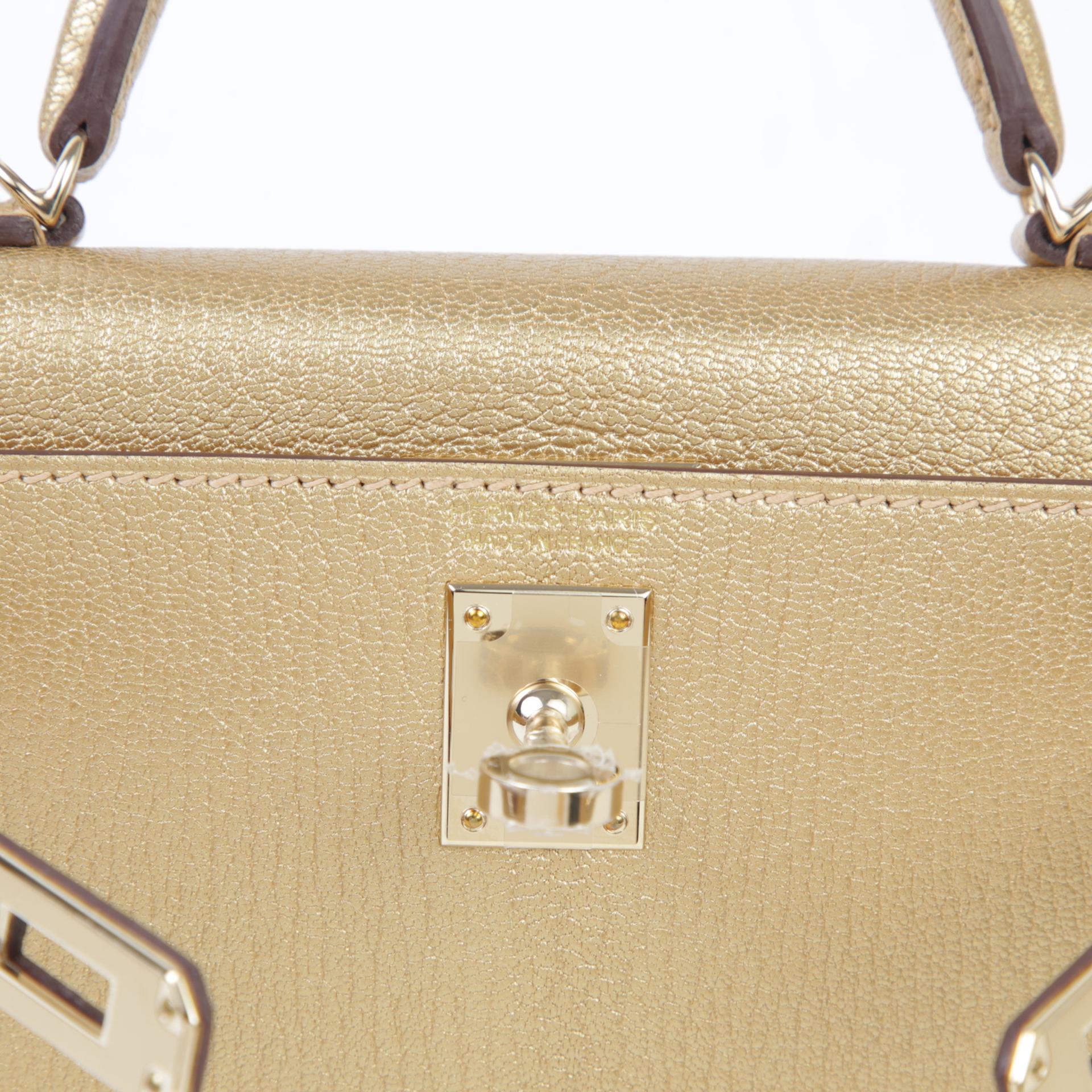 Brand New ( Rank N ) HERMÈS Mini Kelly II Dore (Y9) Chamkila Permabrass hardware W (2024) - 9
