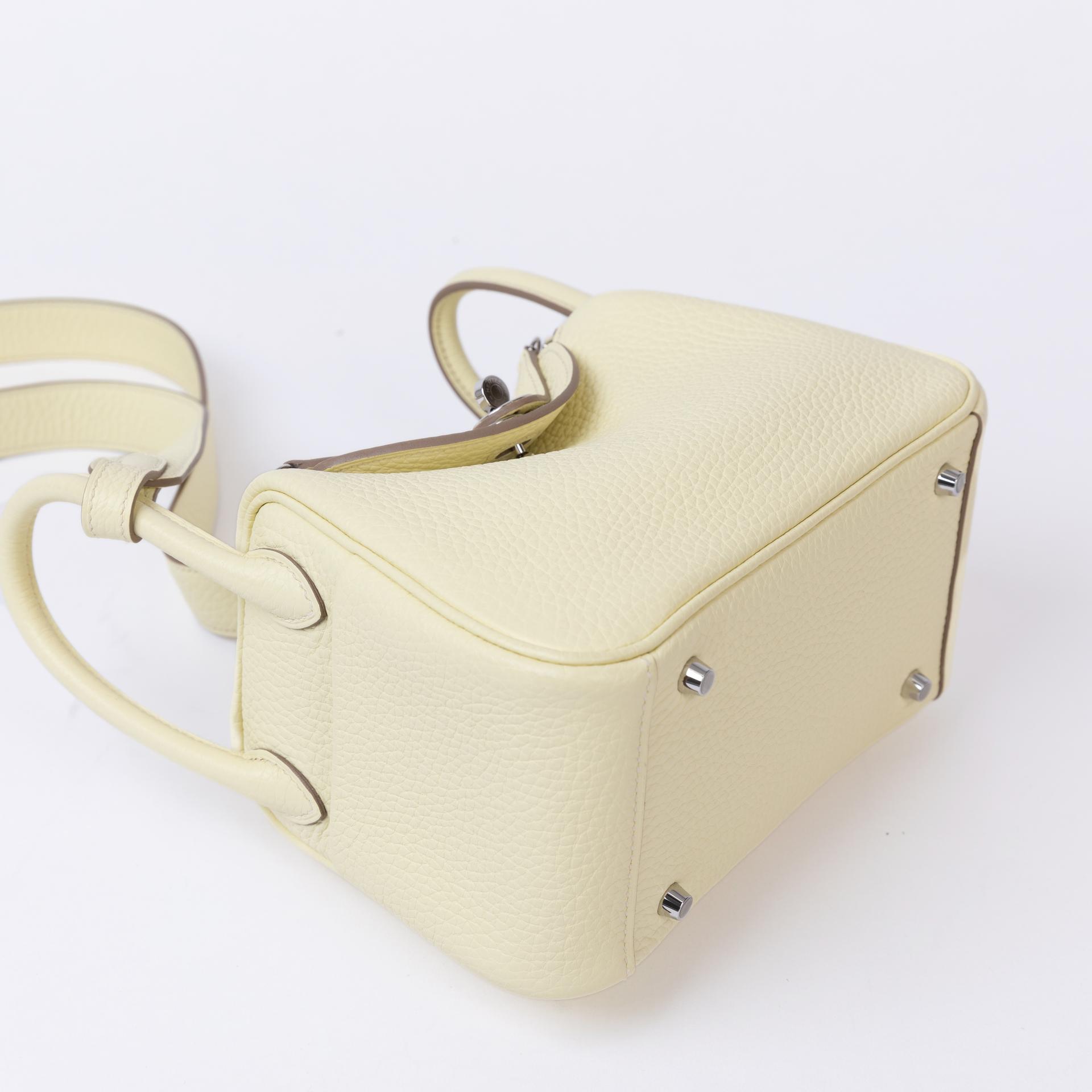 Very Good ( Rank A) HERMÈS Mini Lindy II Jaune milton (i8) Clemence Palladium hardware W (2024) - 4