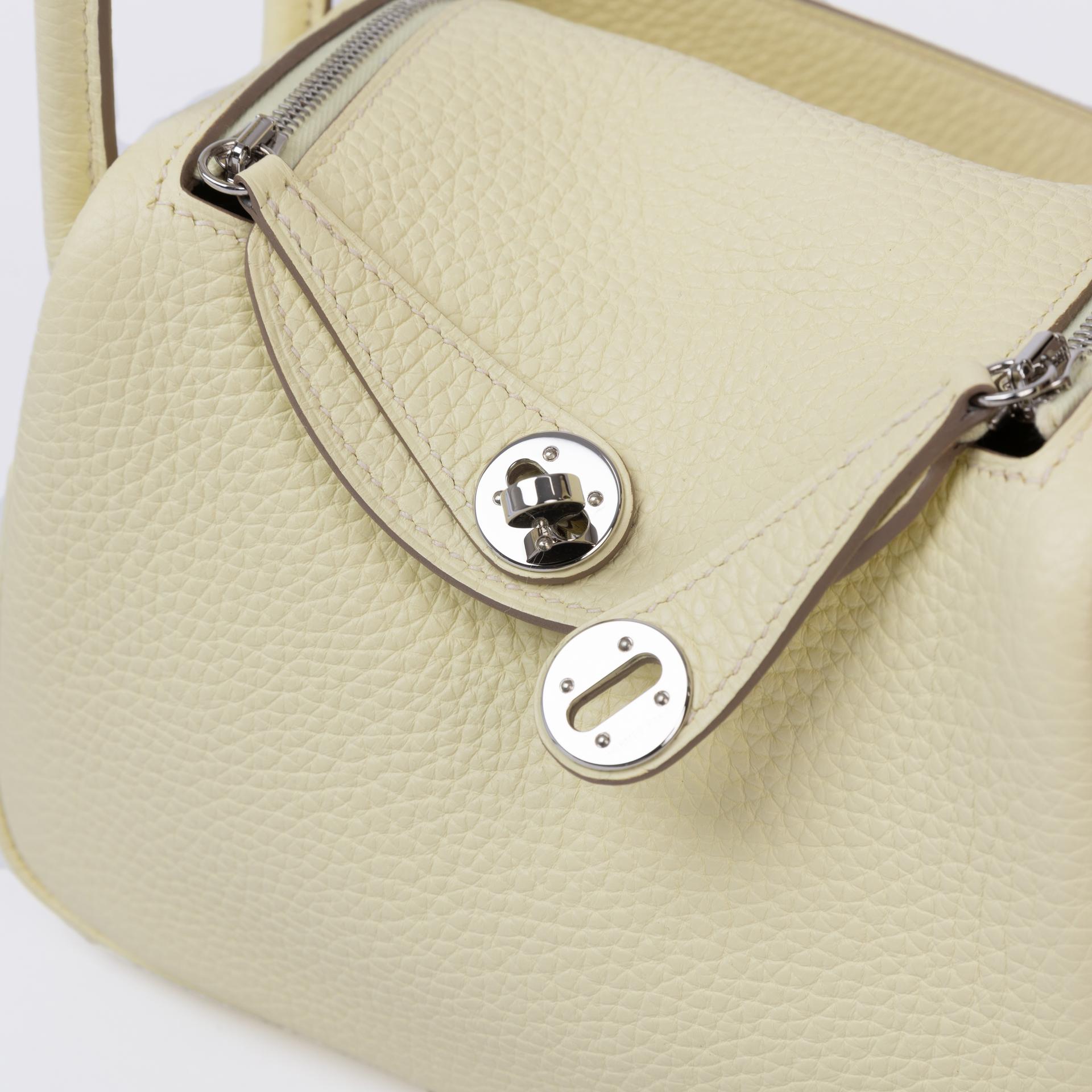 Very Good ( Rank A) HERMÈS Mini Lindy II Jaune milton (i8) Clemence Palladium hardware W (2024) - 8