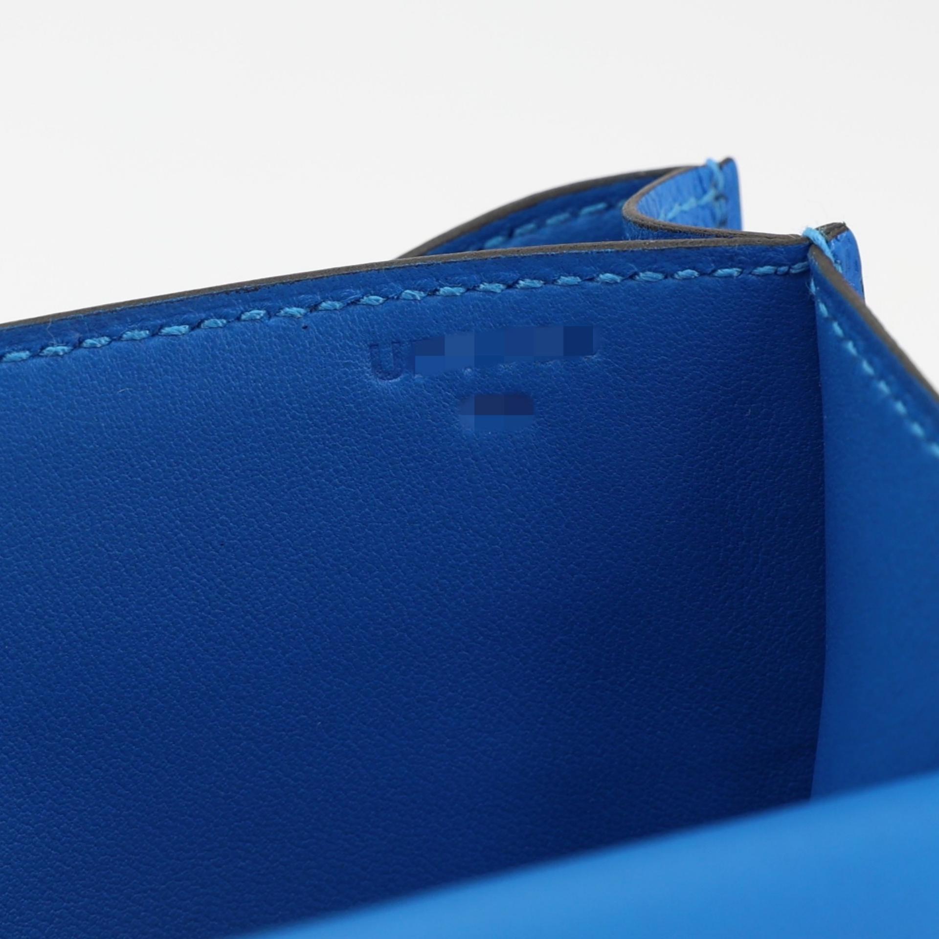 Excellent ( Rank SA ) HERMÈS Constance Mini Bleu Hydra (T7) Chevre Gold hardware U (2022) - 16