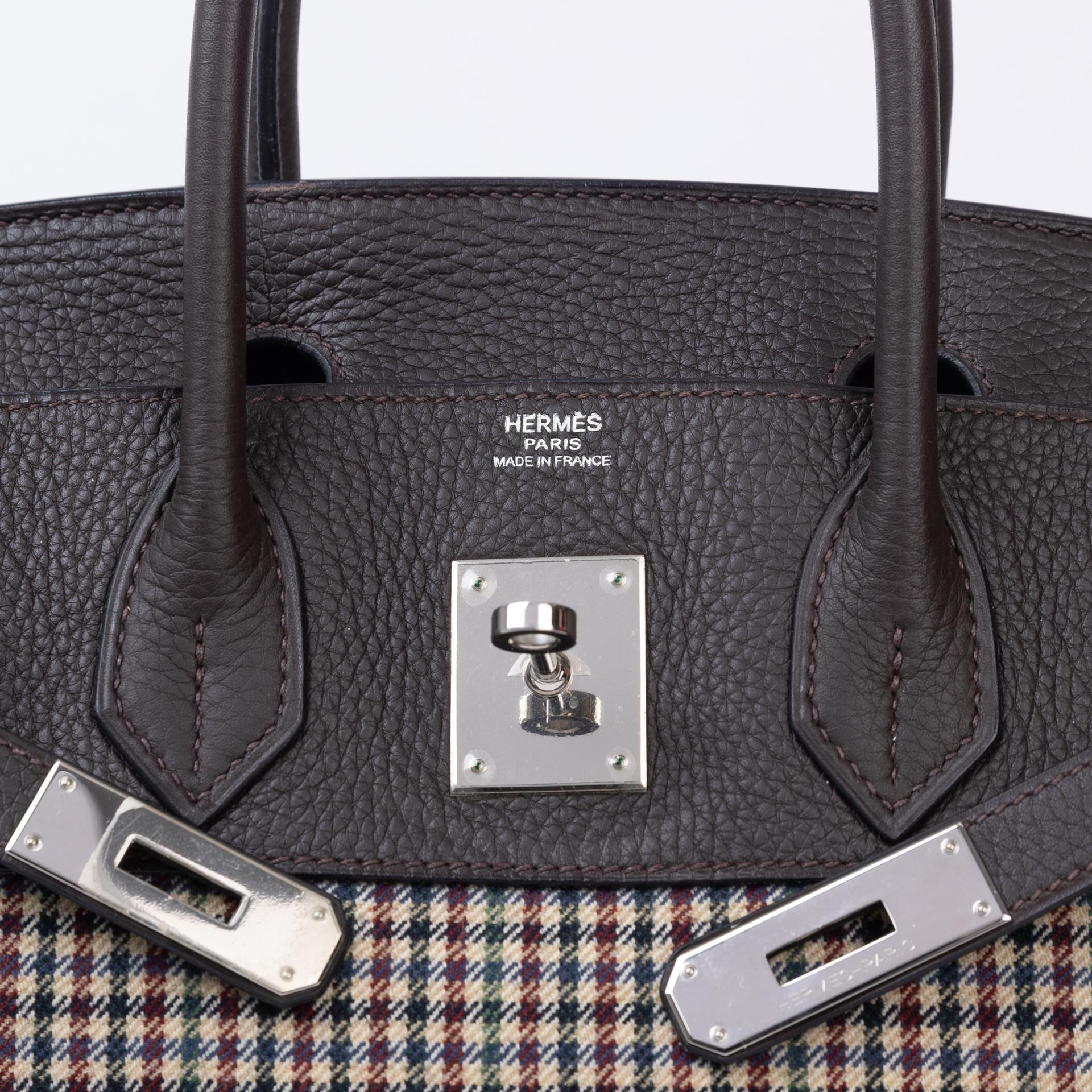 中古AB HERMÈS 爱马仕 Birkin 30 46 乌木色 Ebene Clemence小牛皮 银扣 □J刻 2006年 - 9