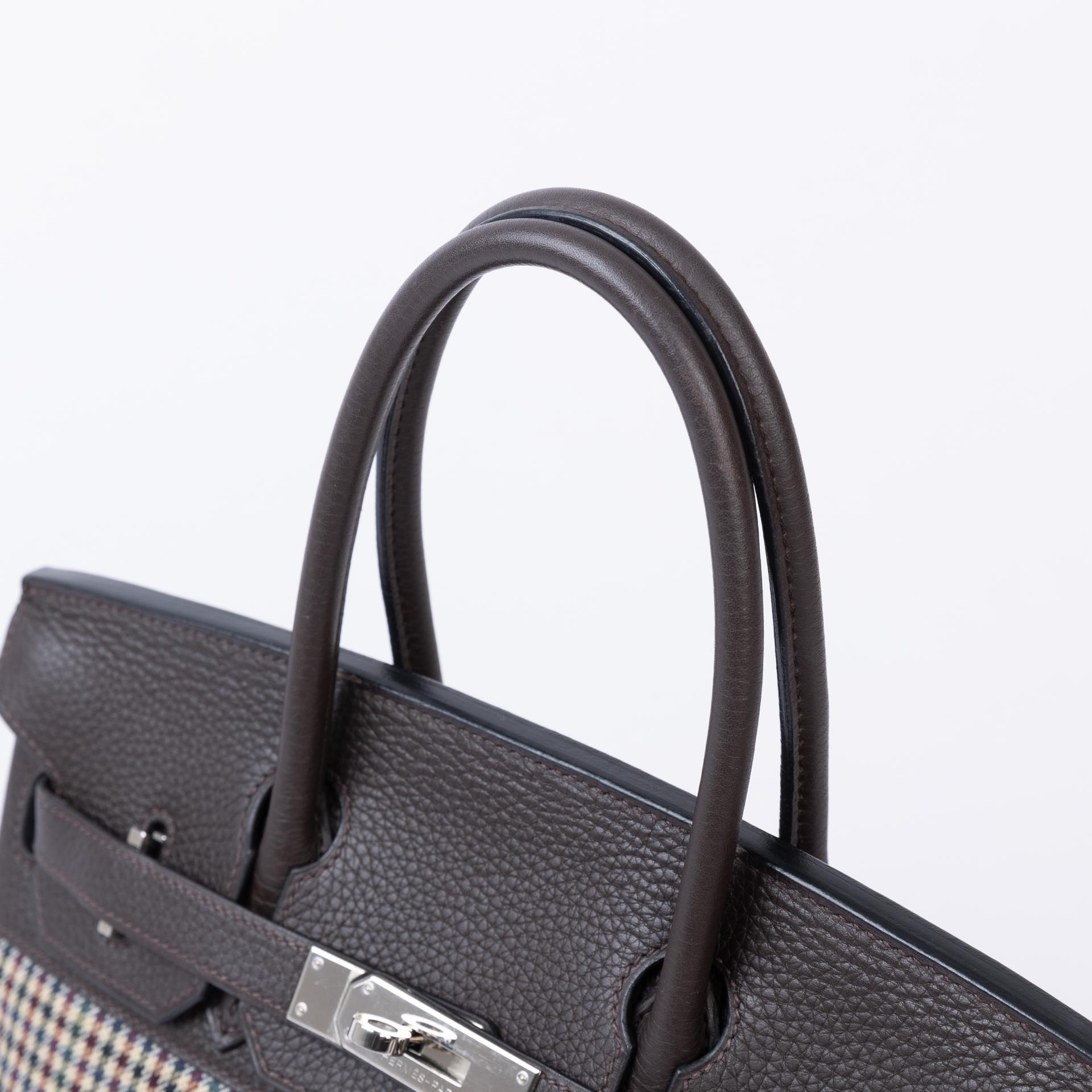 中古AB HERMÈS 爱马仕 Birkin 30 46 乌木色 Ebene Clemence小牛皮 银扣 □J刻 2006年 - 3