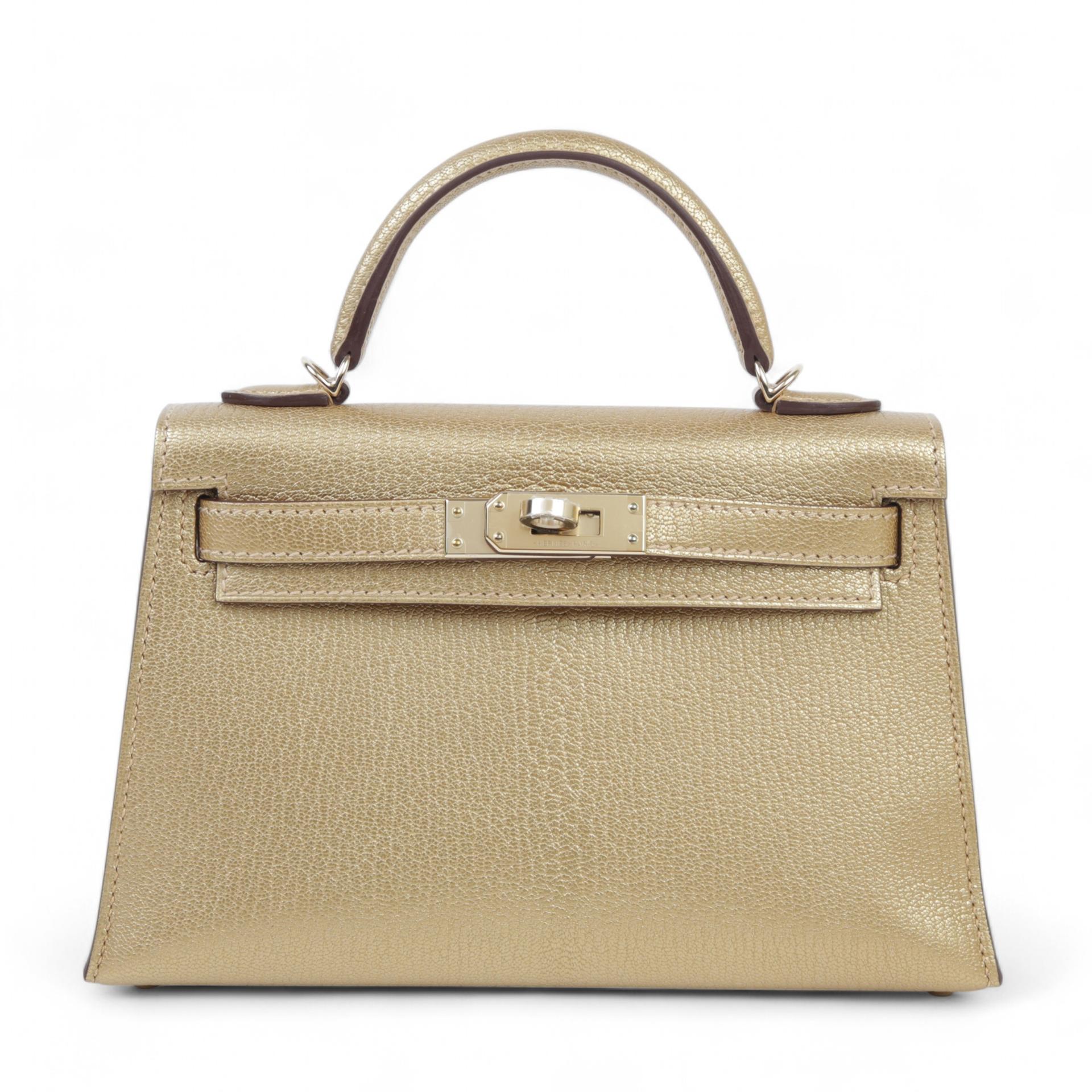 Brand New ( Rank N ) HERMÈS Mini Kelly II Dore (Y9) Chamkila Permabrass hardware W (2024) - 1