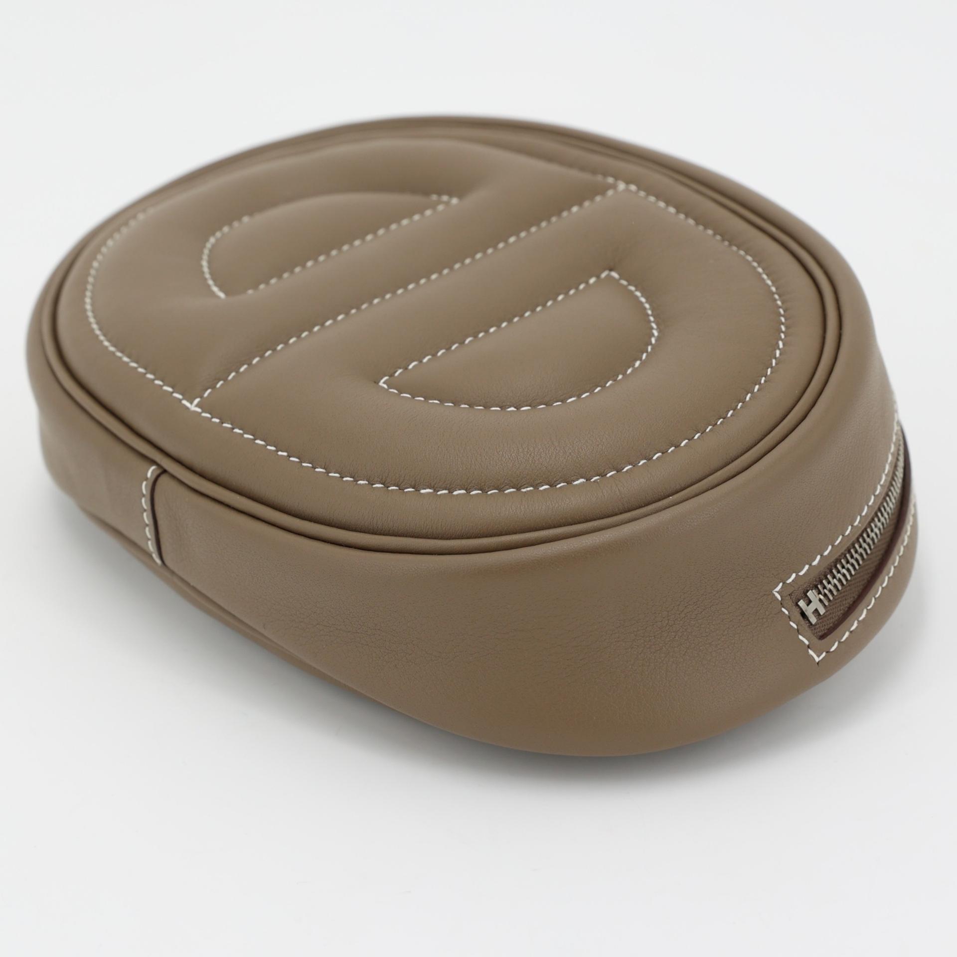 Excellent ( Rank SA ) HERMÈS In-The-Loop belt bag Etoupe (18) Swift Palladium hardware Z (2021) - 4