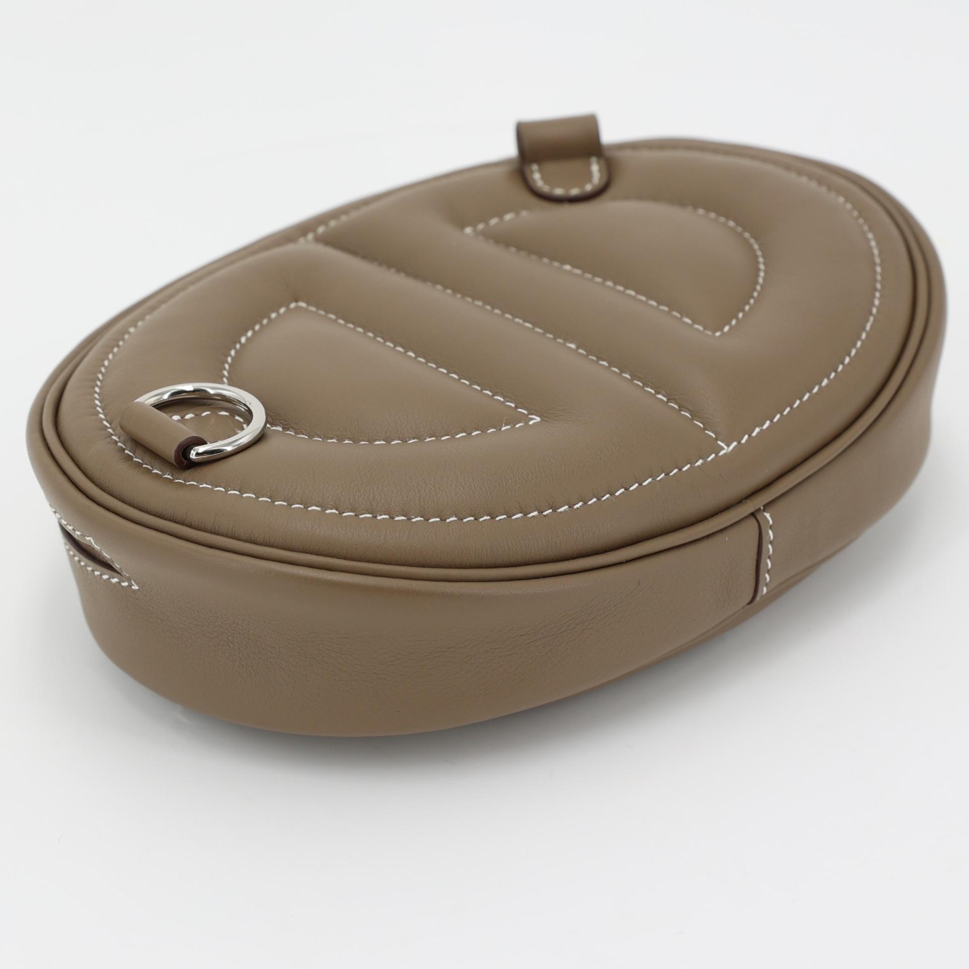 Excellent ( Rank SA ) HERMÈS In-The-Loop belt bag Etoupe (18) Swift Palladium hardware Z (2021) - 5