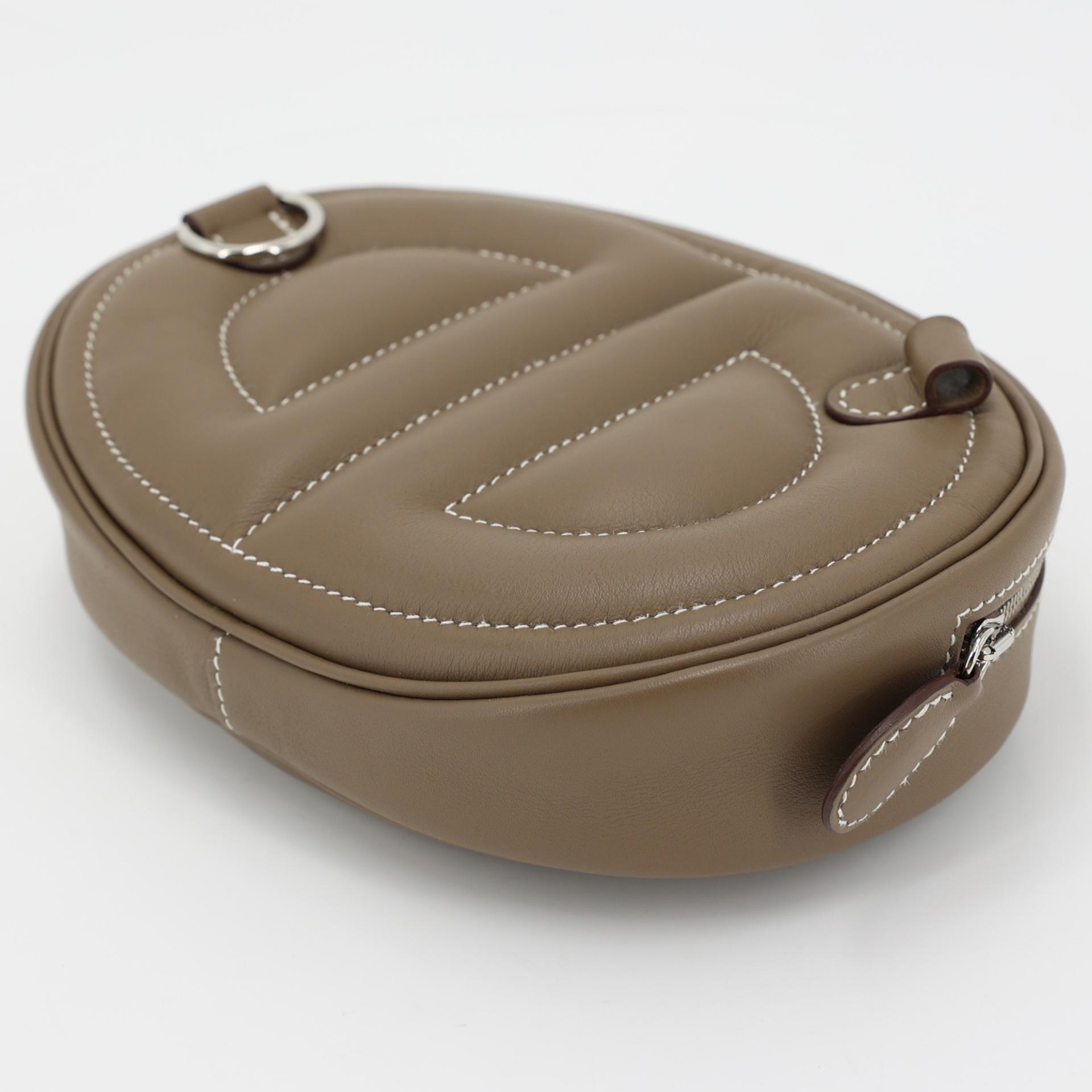 Excellent ( Rank SA ) HERMÈS In-The-Loop belt bag Etoupe (18) Swift Palladium hardware Z (2021) - 6