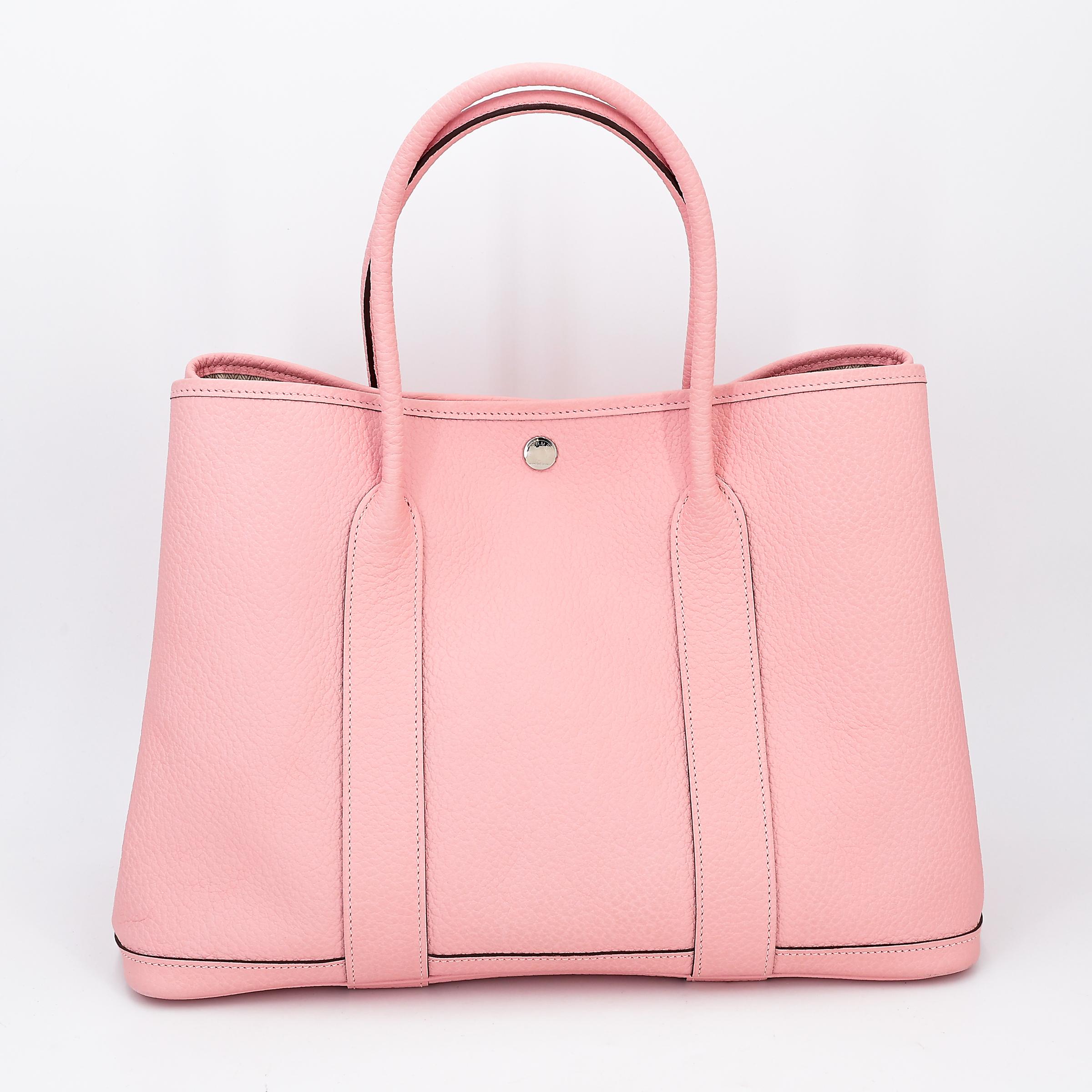 Very Good ( Rank A) HERMÈS Garden Party PM Rose Sakura (3Q) Country Palladium hardware T (2015) - 2