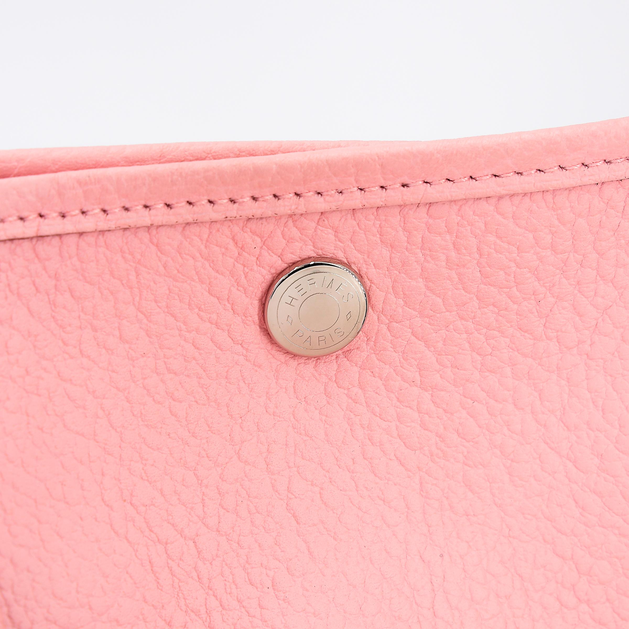 Very Good ( Rank A) HERMÈS Garden Party PM Rose Sakura (3Q) Country Palladium hardware T (2015) - 16