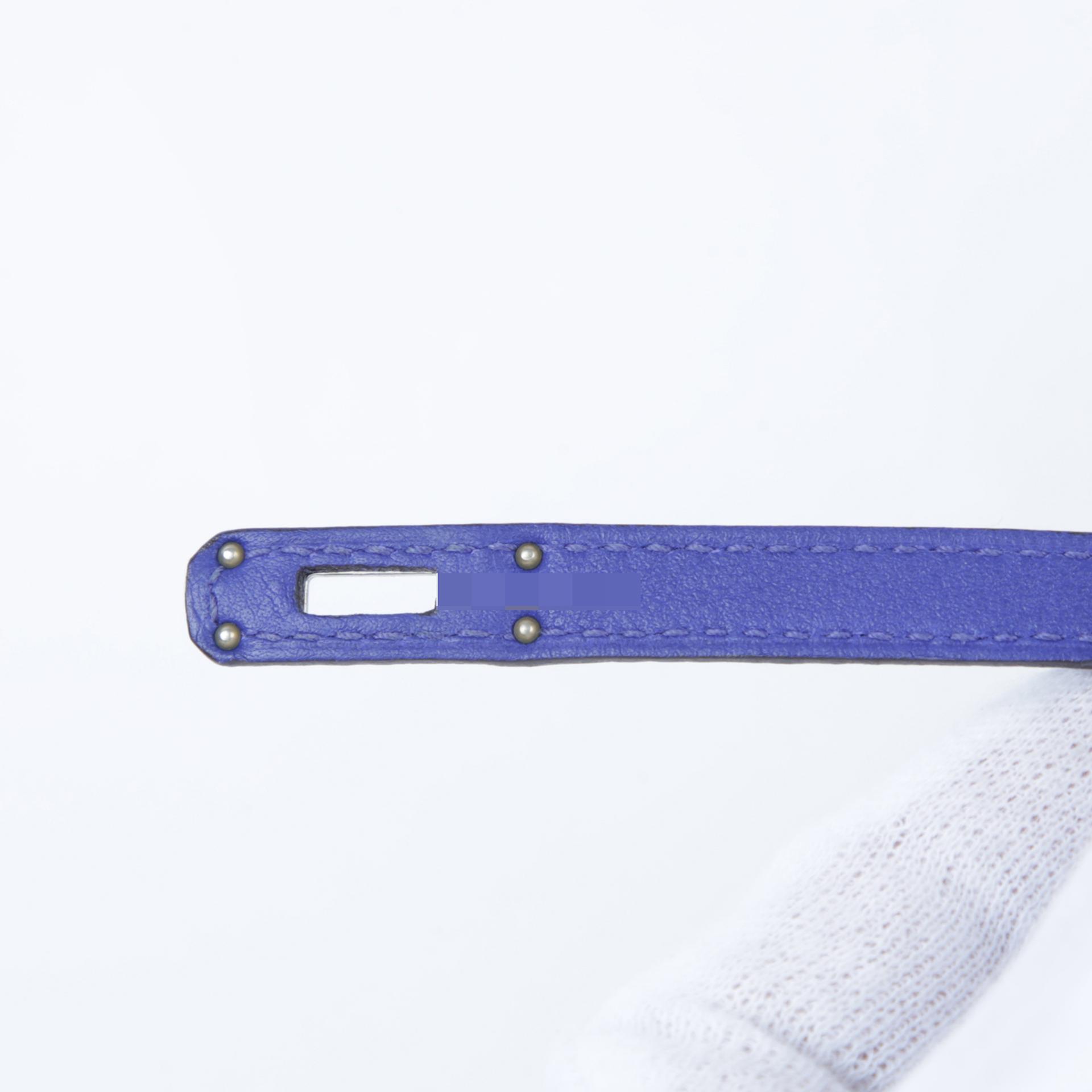 Very Good ( Rank A)  HERMÈS  Kelly Tiny Bleu Electrique (7T) Swift Palladium hardware Square O (2011) - 10