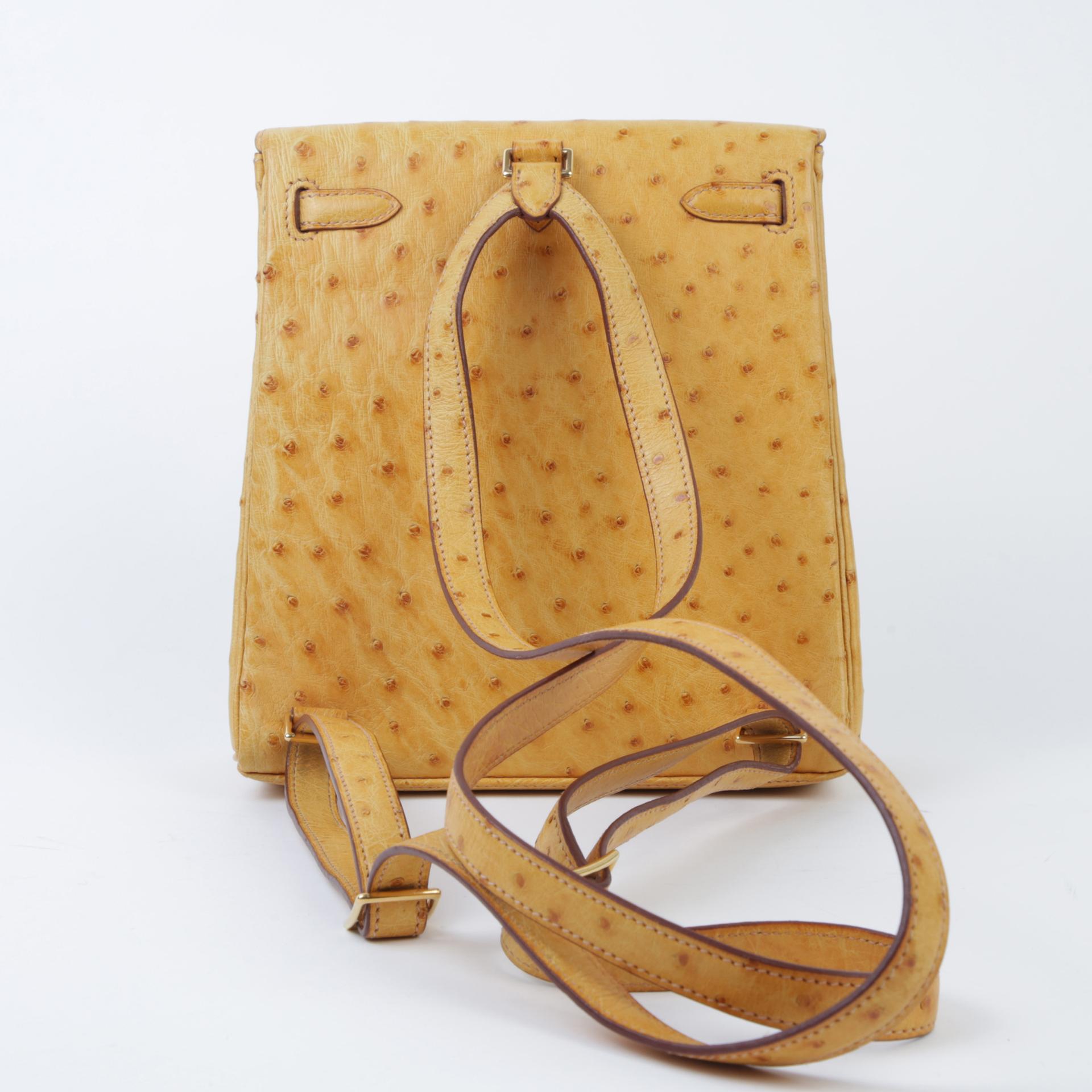 ランク B HERMÈS エルメス ケリーアド PM サフラン (22) オーストリッチ ゴールド金具 □D刻印 - 2