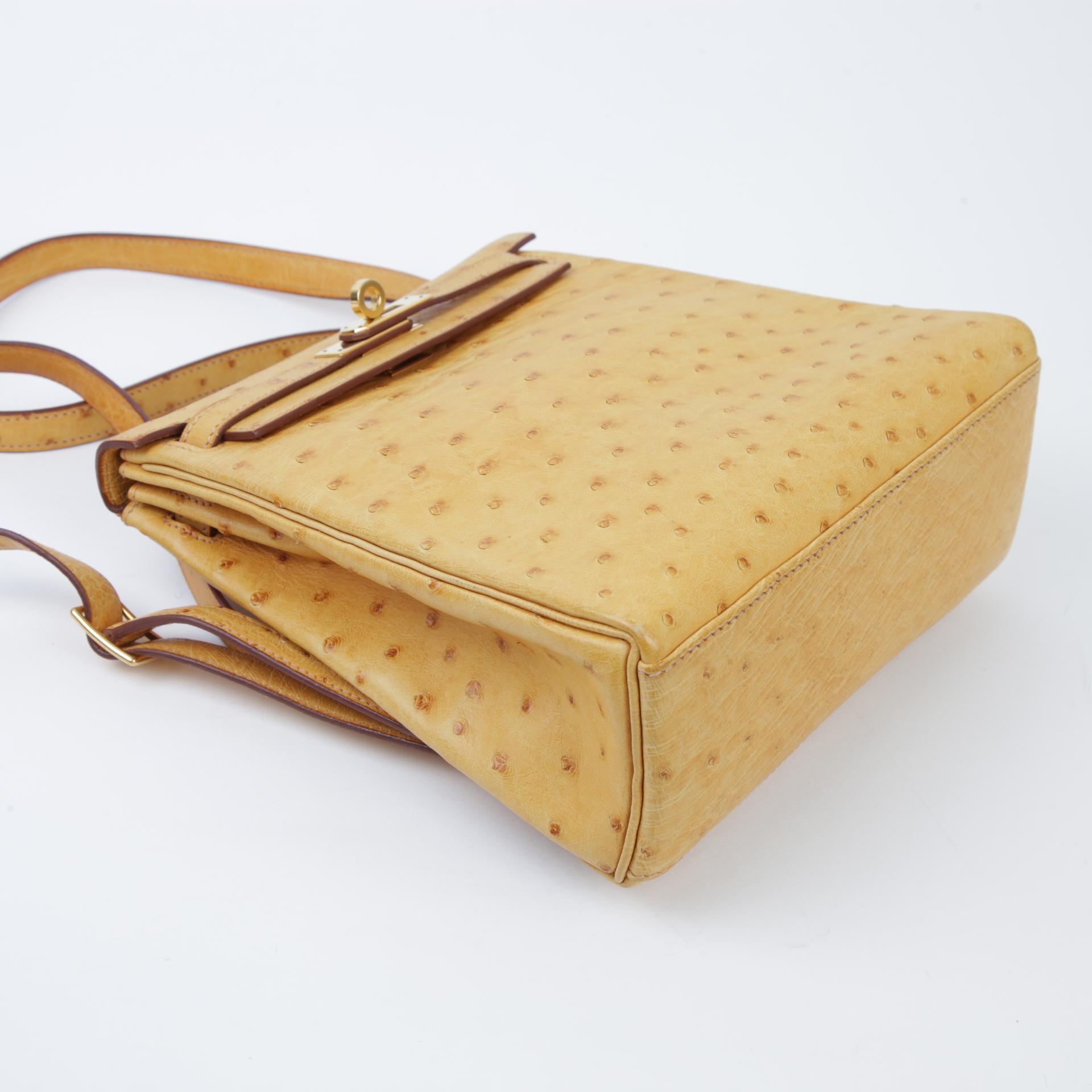 ランク B HERMÈS エルメス ケリーアド PM サフラン (22) オーストリッチ ゴールド金具 □D刻印 - 4
