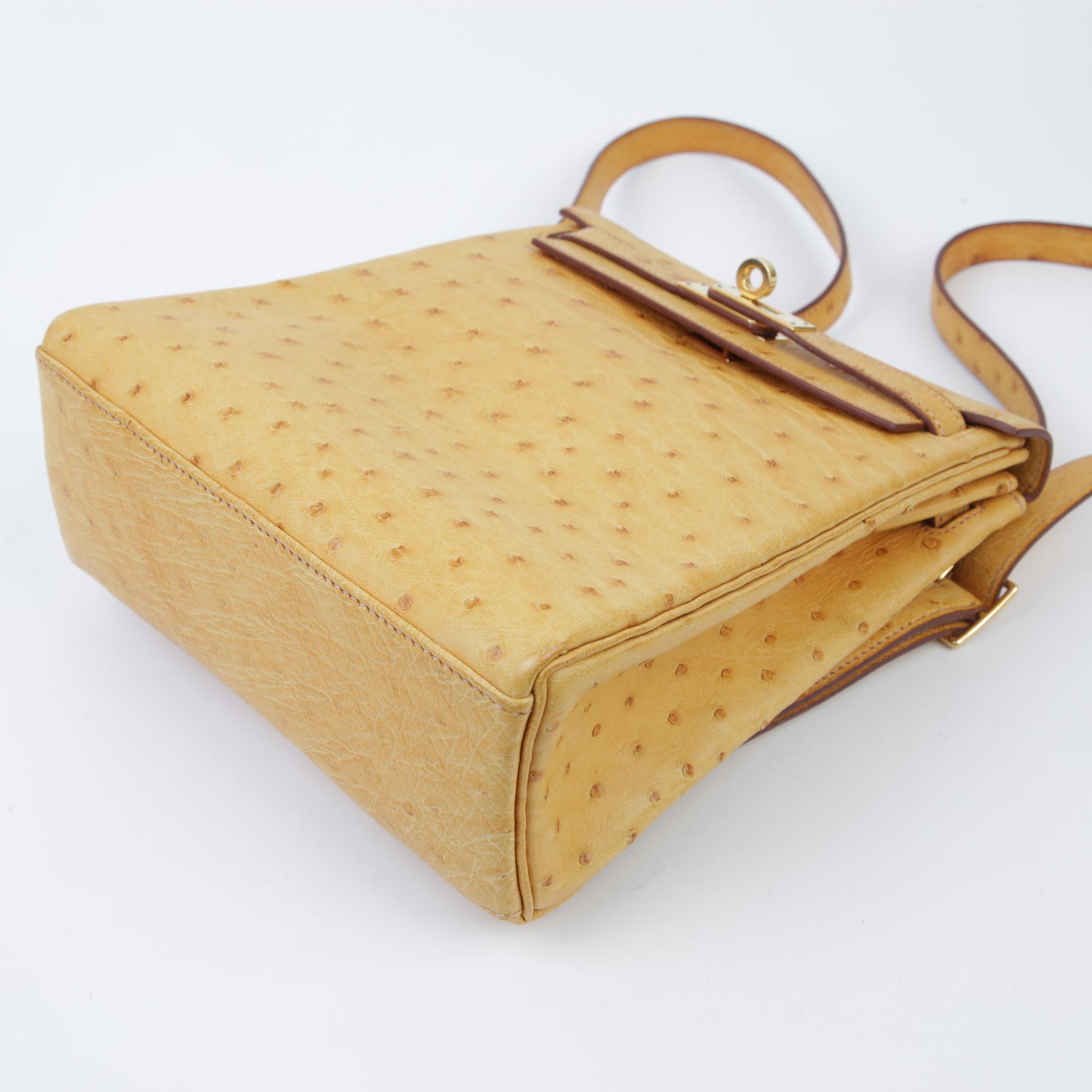 ランク B HERMÈS エルメス ケリーアド PM サフラン (22) オーストリッチ ゴールド金具 □D刻印 - 5
