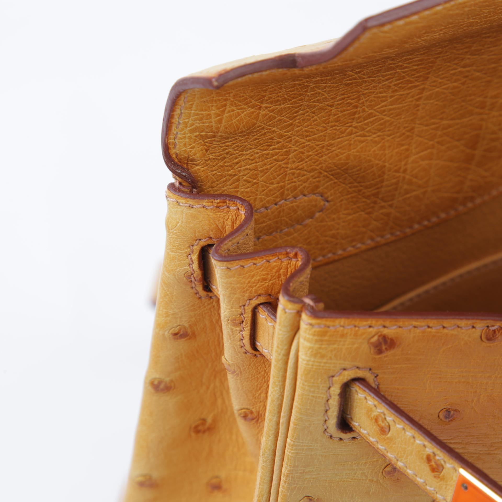 ランク B HERMÈS エルメス ケリーアド PM サフラン (22) オーストリッチ ゴールド金具 □D刻印 - 13