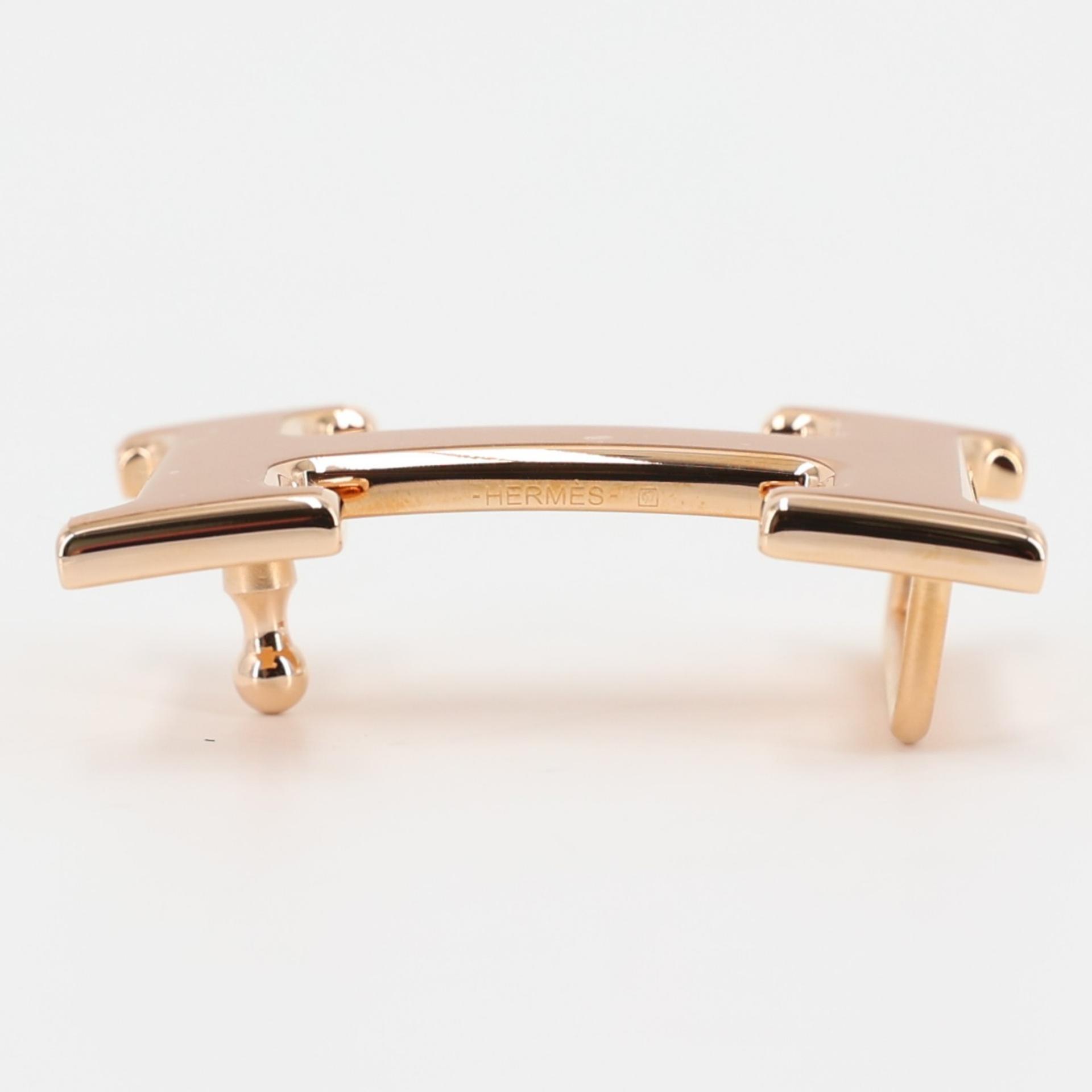Brand New ( Rank N ) HERMÈS H Belt Gris misty (H0) Rose Sakura (3Q) Epsom Swift Rose Gold hardware W (2024) - 7