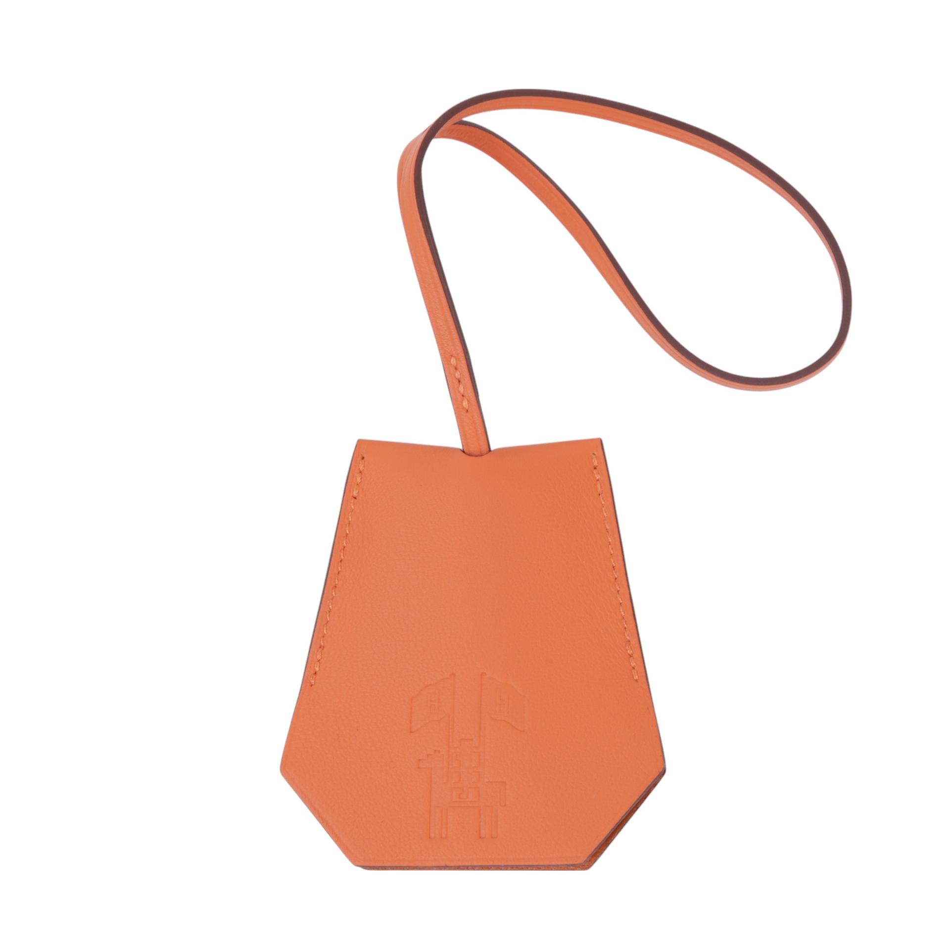 Brand New ( Rank N ) HERMÈS Clochette key holder Orange (93) Palladium hardware W (2024) - 1