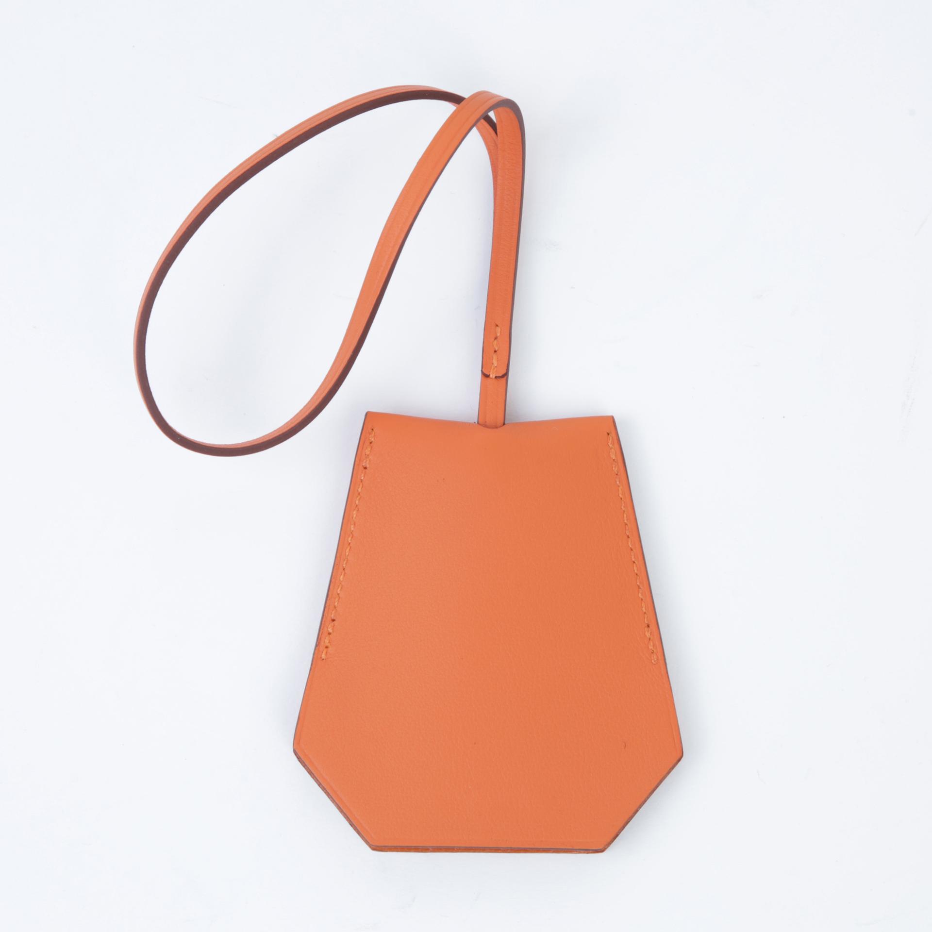 Brand New ( Rank N ) HERMÈS Clochette key holder Orange (93) Palladium hardware W (2024) - 2