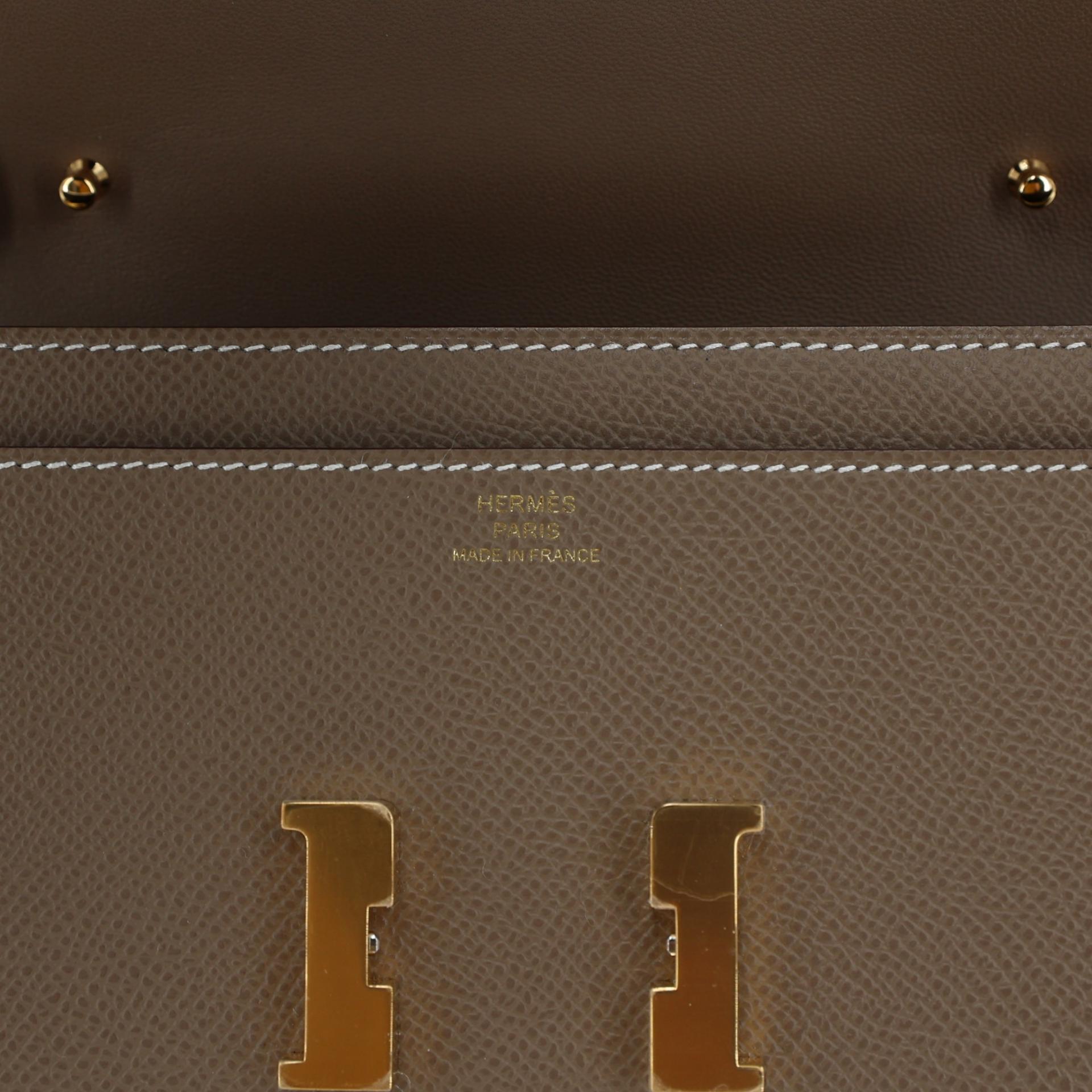 全新 HERMÈS 爱马仕 Constance To Go 18 大象灰 Etoupe Epsom皮 金扣 W刻 2024年 - 9