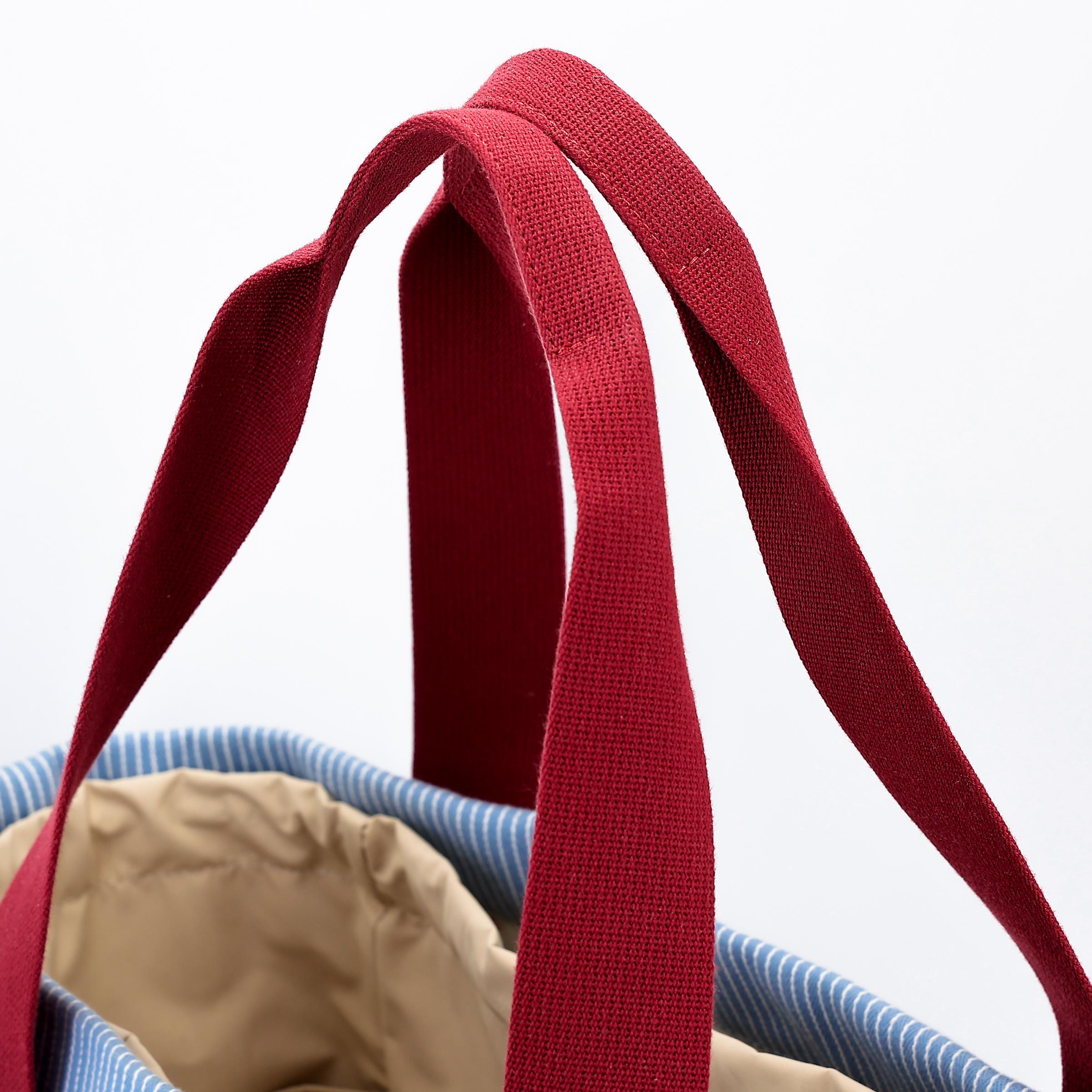 Excellent ( Rank SA ) HERMÈS Passe-passe nappy bag Blue Cotton Palladium hardware - 3