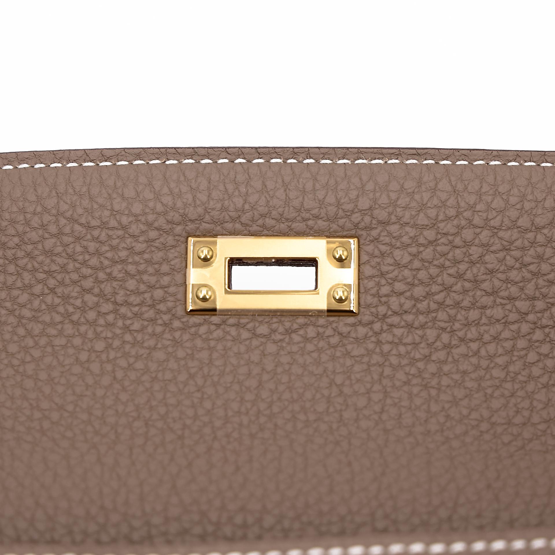 全新 HERMÈS 爱马仕 Kelly 25 18 大象灰 Etoupe Togo小牛皮 金扣 W刻 2024年 - 10