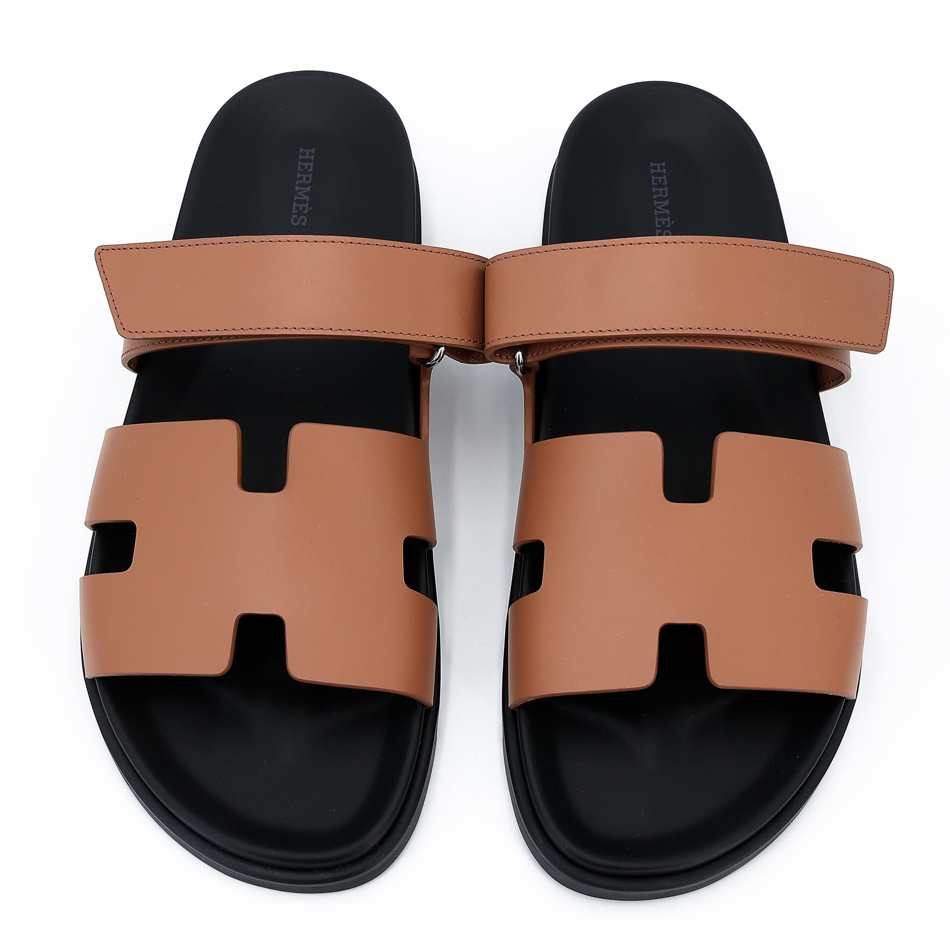 Brand New ( Rank N ) HERMÈS Chypre sandal Natural (27) Calfskin - 2