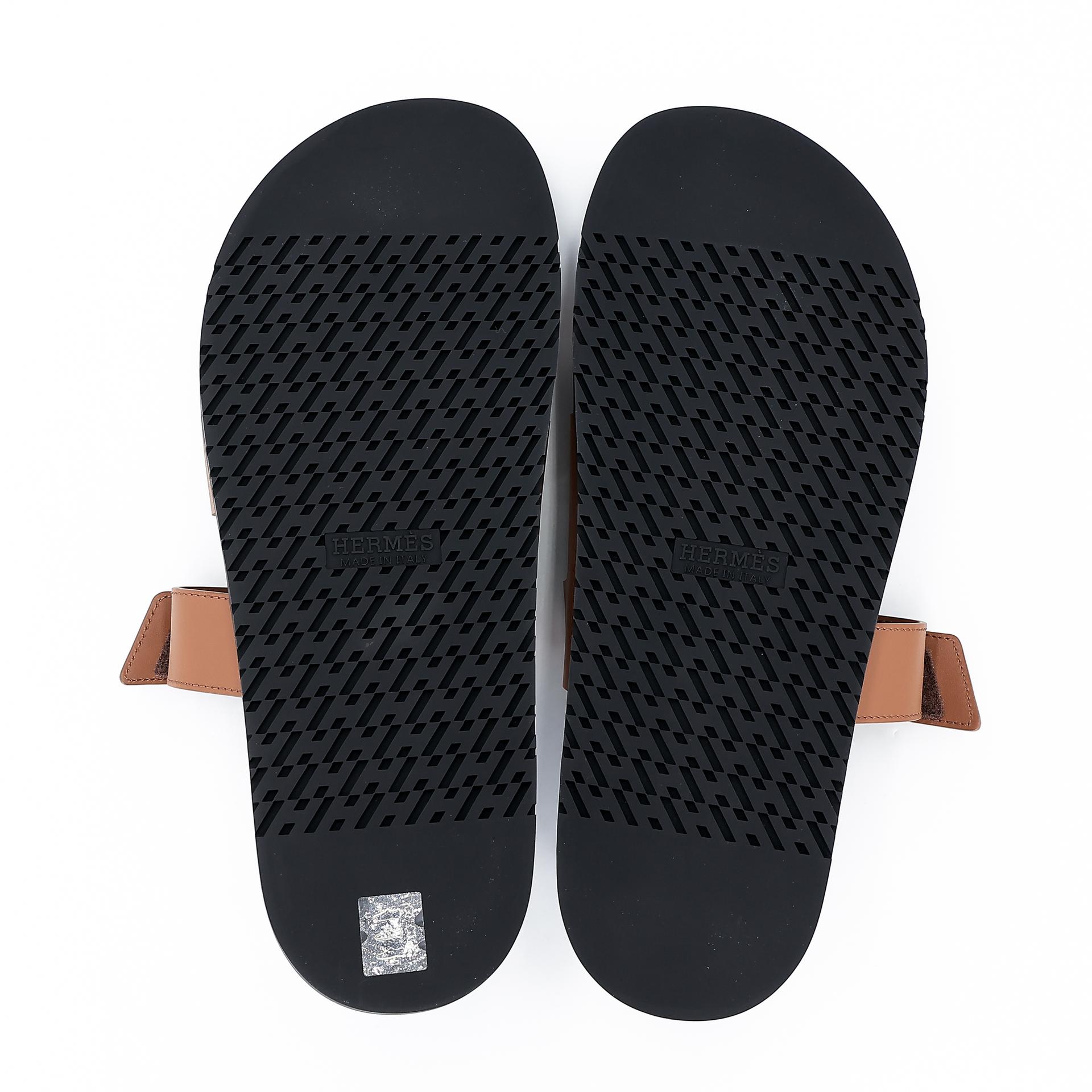 Brand New ( Rank N ) HERMÈS Chypre sandal Natural (27) Calfskin - 11
