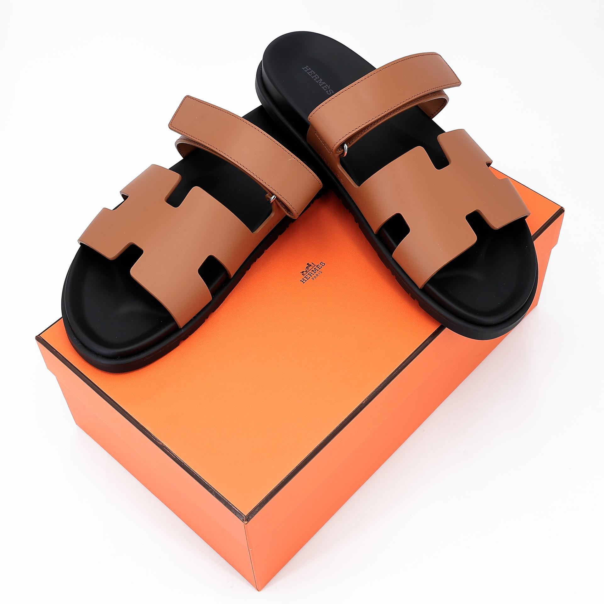 Brand New ( Rank N ) HERMÈS Chypre sandal Natural (27) Calfskin - 14