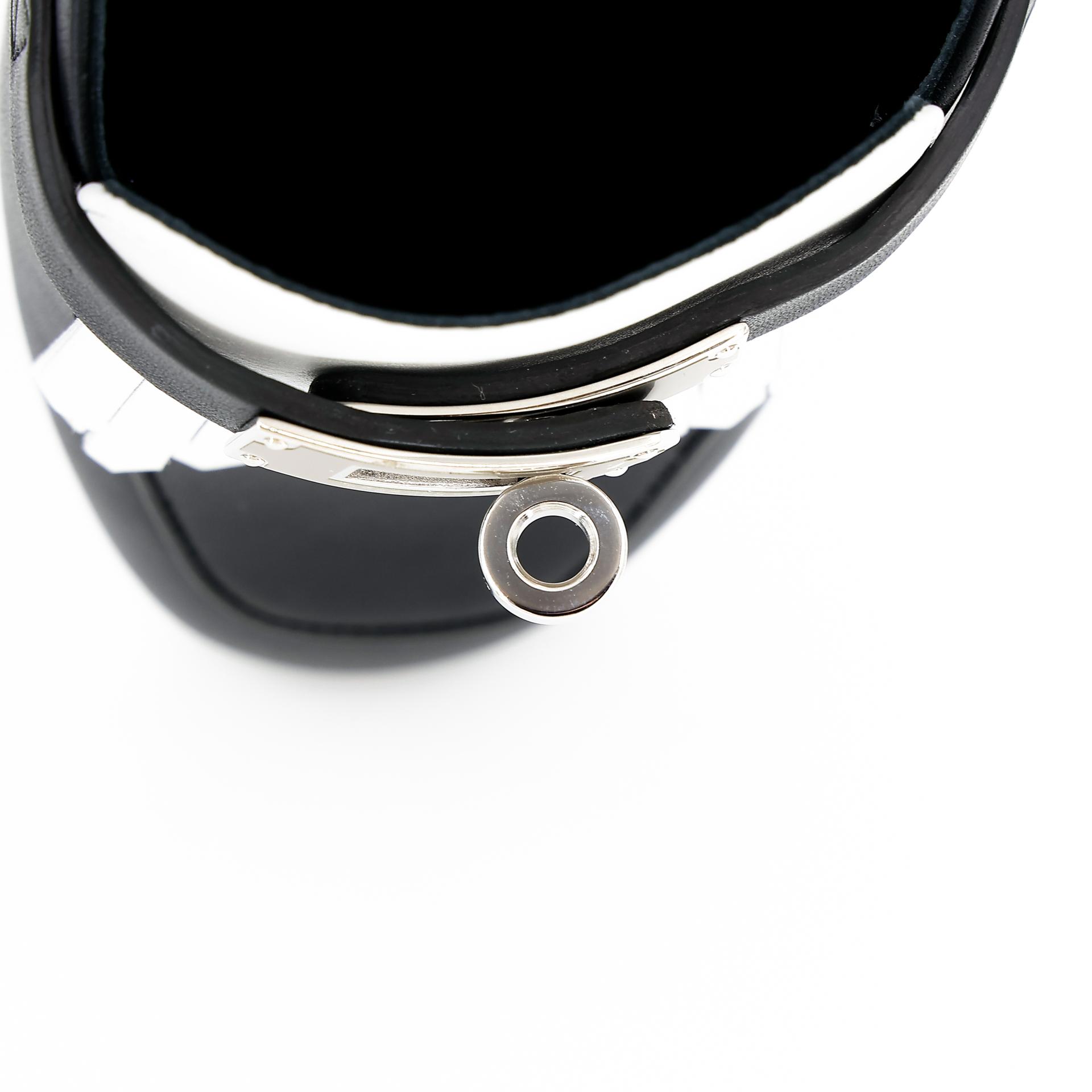 Brand New ( Rank N ) HERMÈS Oz mule Black (89) White (01) Calfskin Palladium hardware - 8