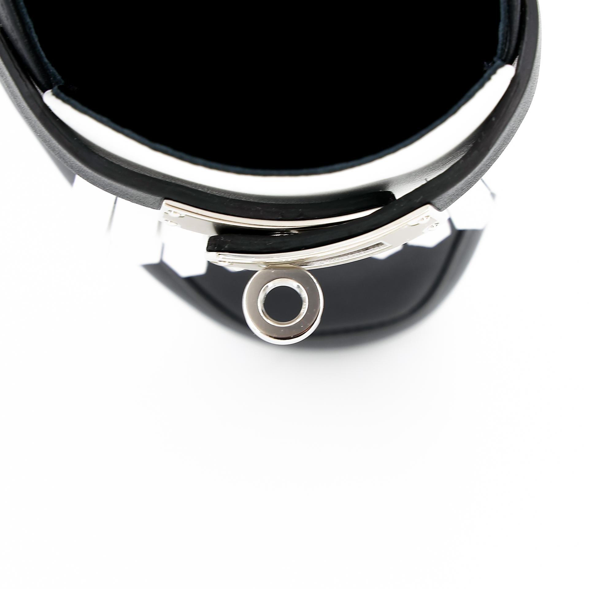 Brand New ( Rank N ) HERMÈS Oz mule Black (89) White (01) Calfskin Palladium hardware - 13