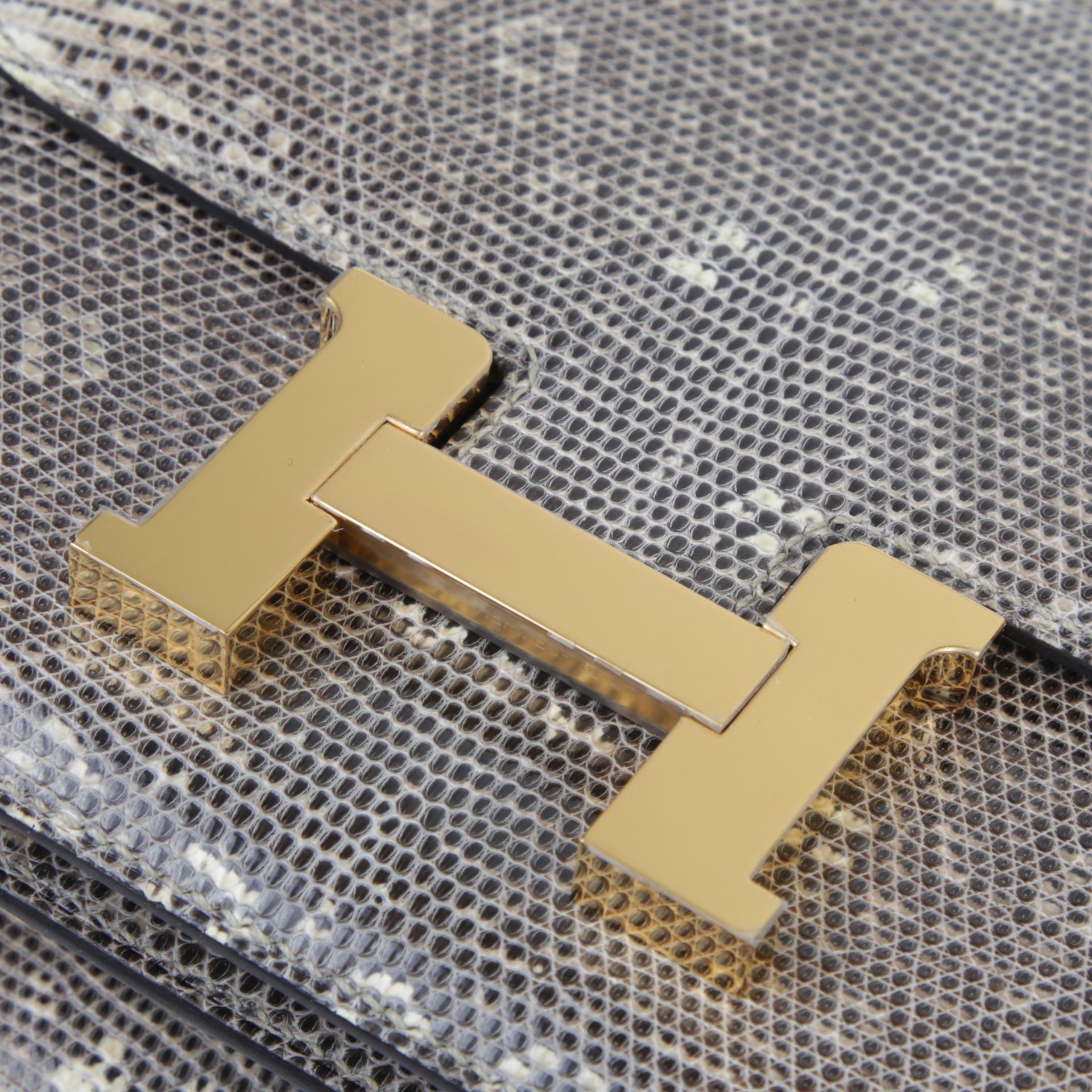 ランク SA HERMÈS エルメス コンスタンス3 ミニ オンブレ (1B) リザード ゴールド金具 Z刻印 - 8