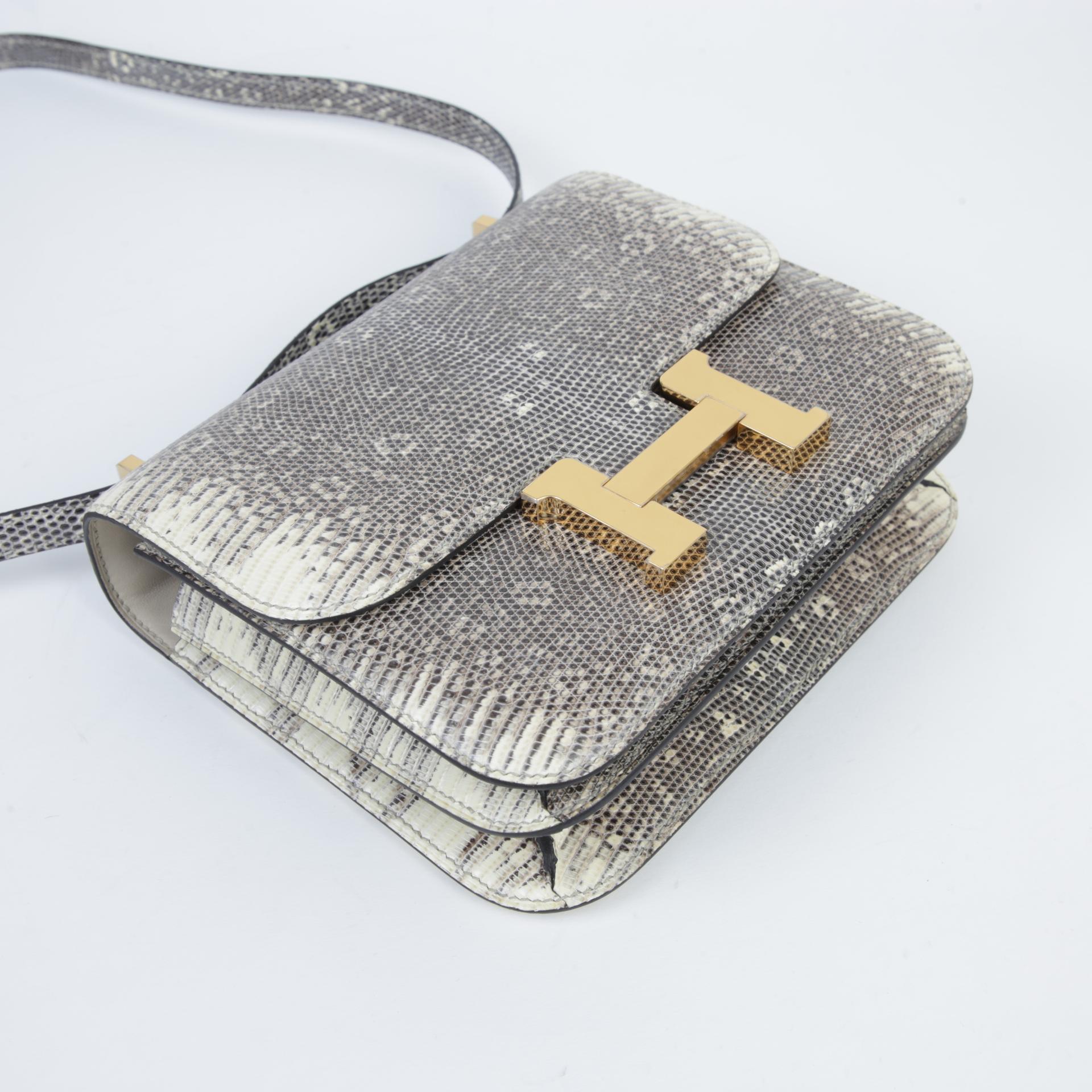 ランク SA HERMÈS エルメス コンスタンス3 ミニ オンブレ (1B) リザード ゴールド金具 Z刻印 - 4