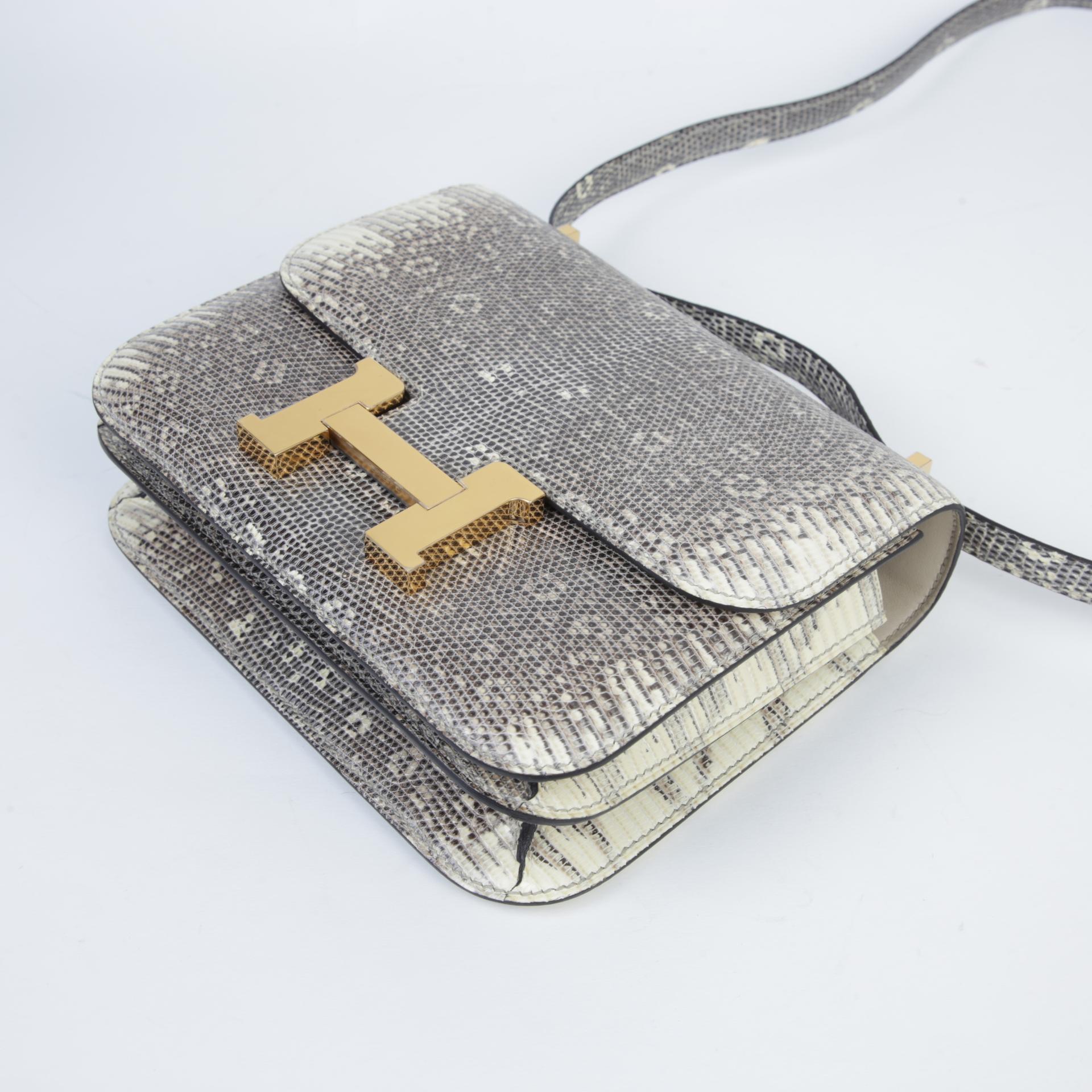 ランク SA HERMÈS エルメス コンスタンス3 ミニ オンブレ (1B) リザード ゴールド金具 Z刻印 - 5