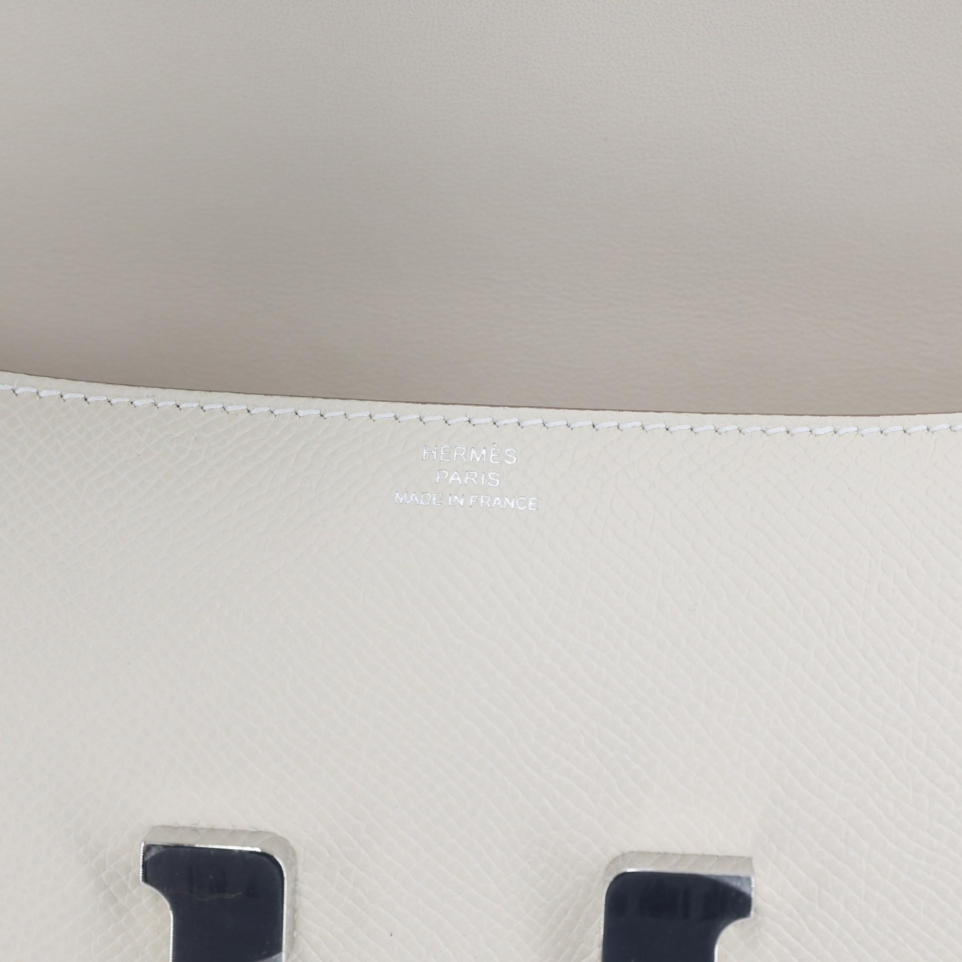 Brand New ( Rank N ) HERMÈS Constance Elan 2024 Craie (10) Epsom Palladium hardware W (2024) - 10