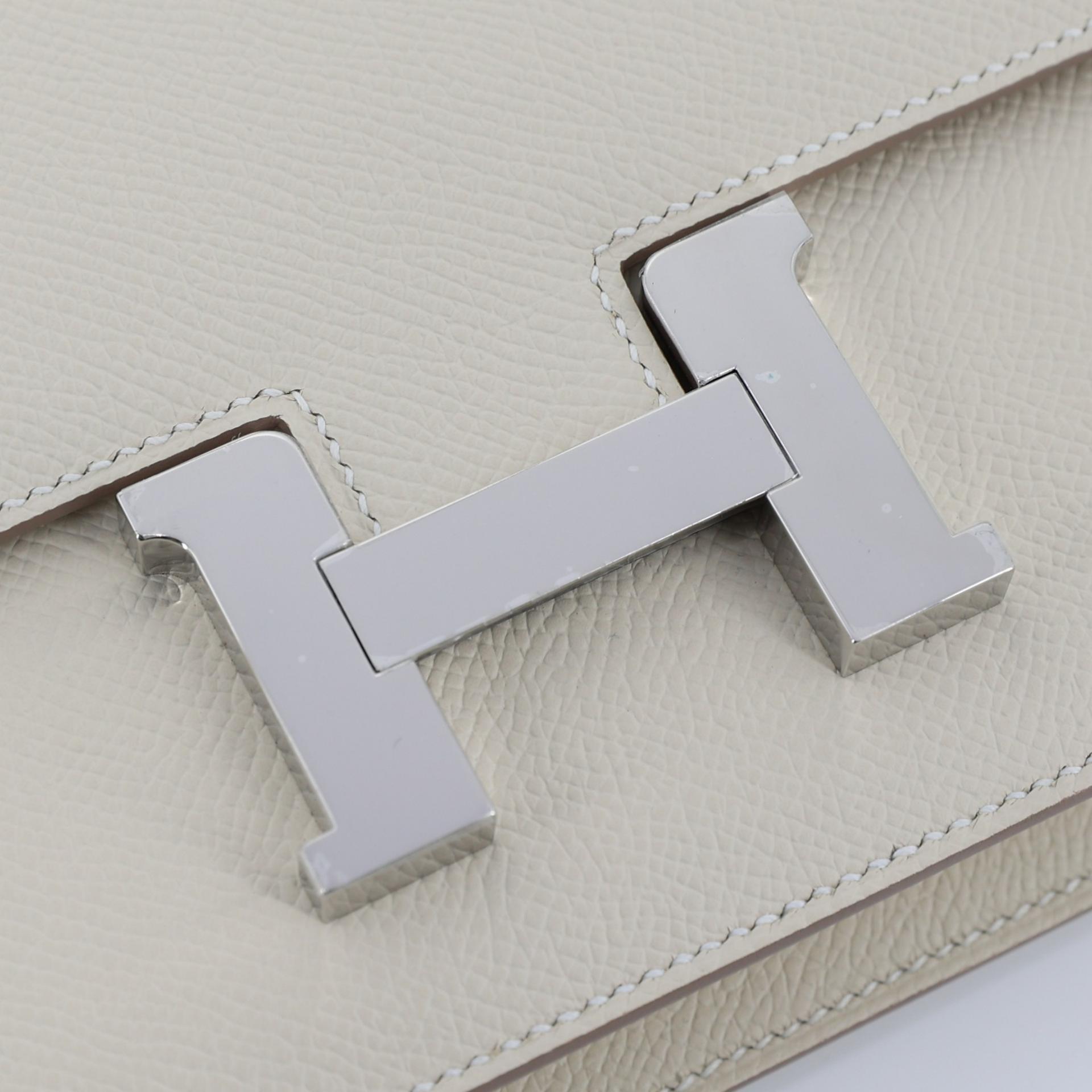 Brand New ( Rank N ) HERMÈS Constance Elan 2024 Craie (10) Epsom Palladium hardware W (2024) - 8