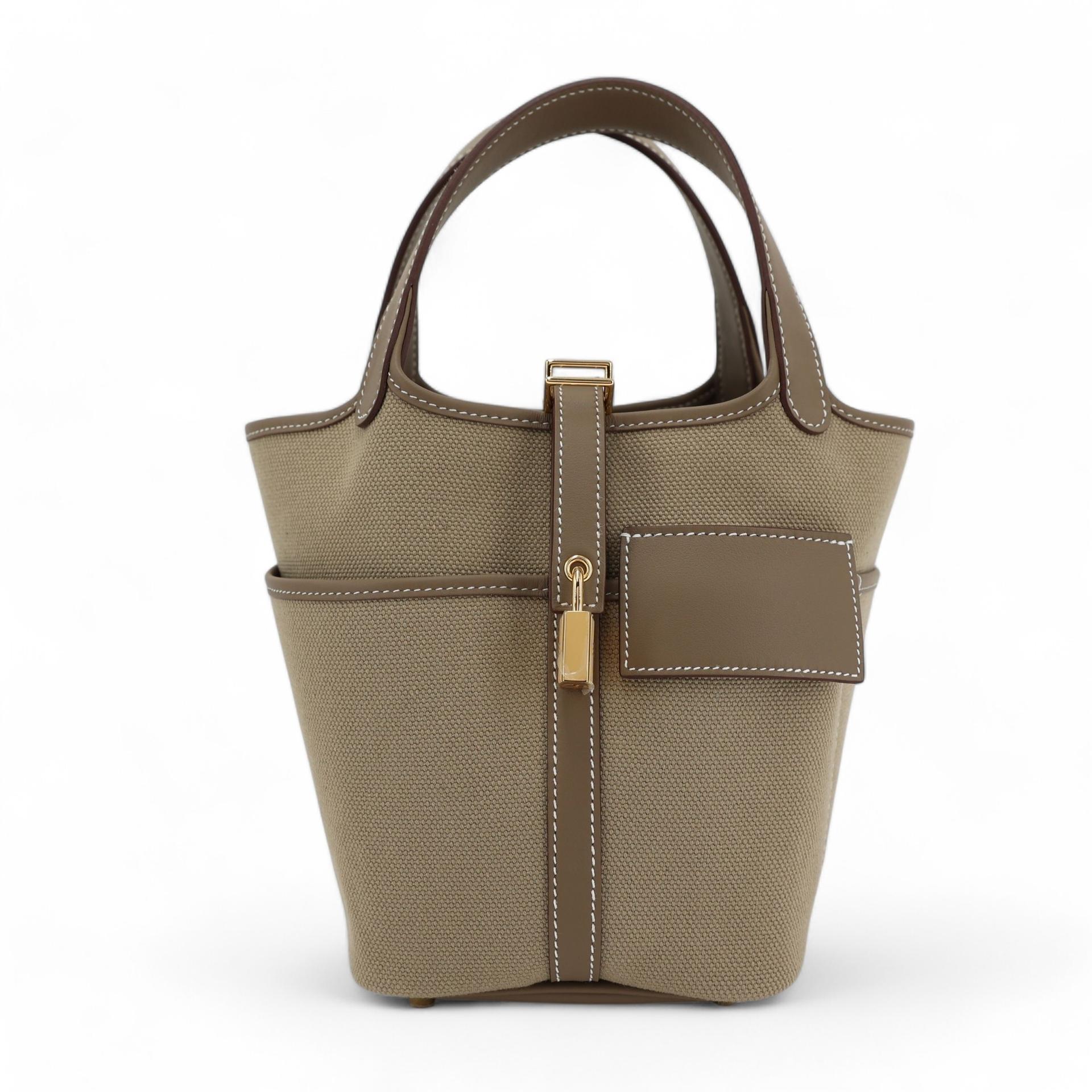 Picotin Lock 18 Cargo Etoupe (18) Beige Marfa (8Q) | GINZA XIAOMA