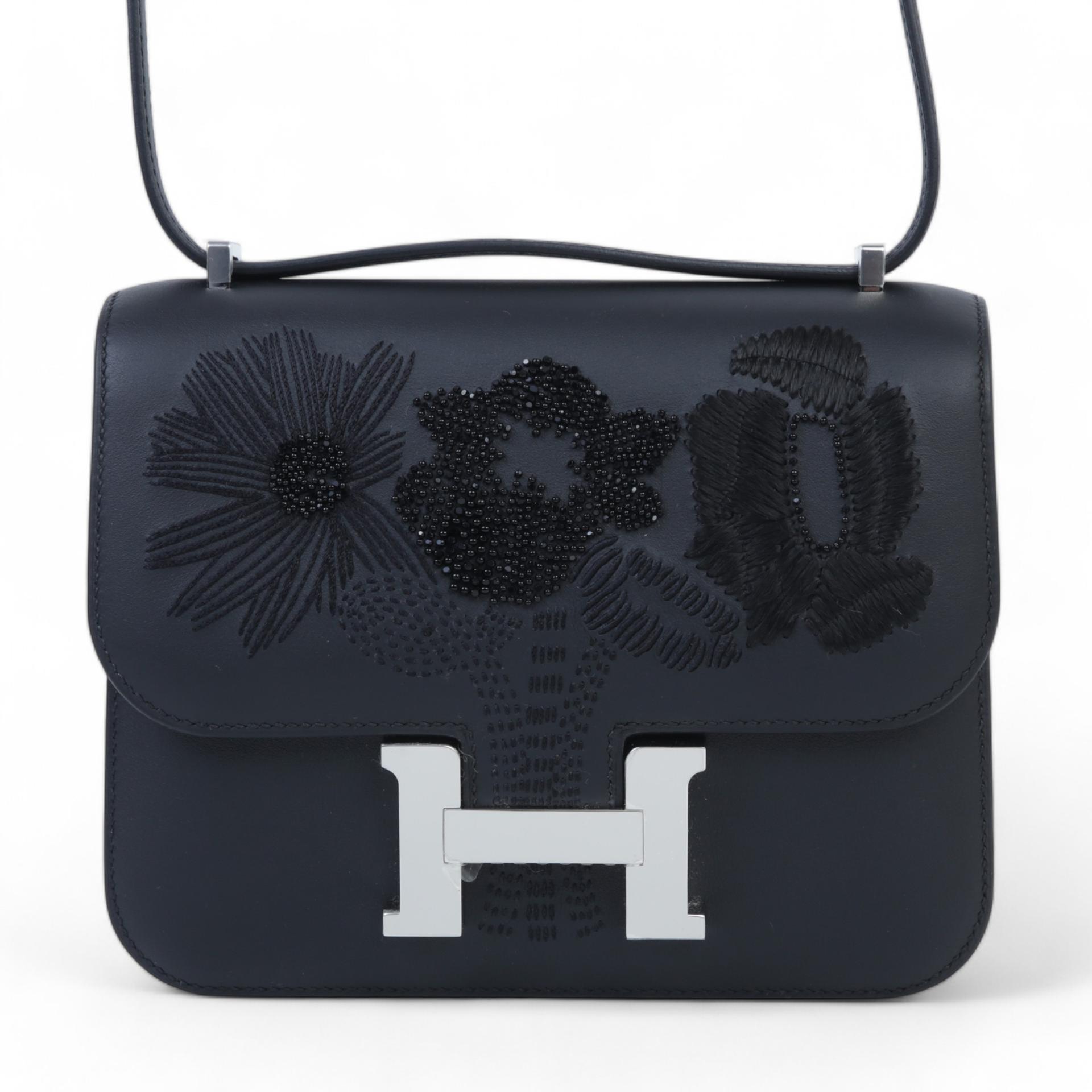 Constance Mini dancing flowers Black (89) - GINZA XIAOMA | Hermès