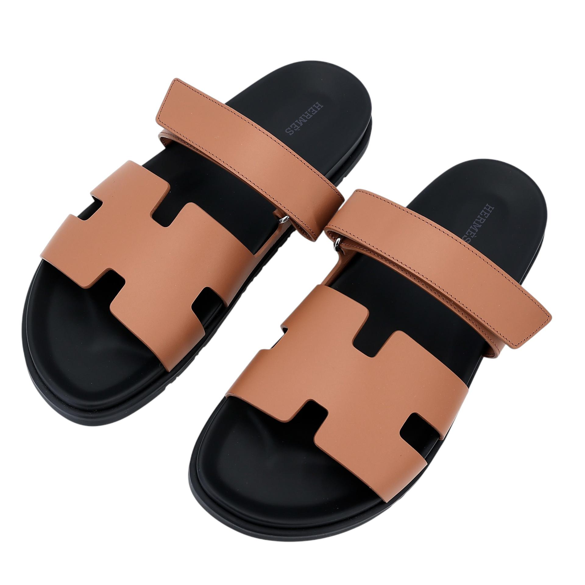 Brand New ( Rank N ) HERMÈS Chypre sandal Natural (27) Calfskin - 1