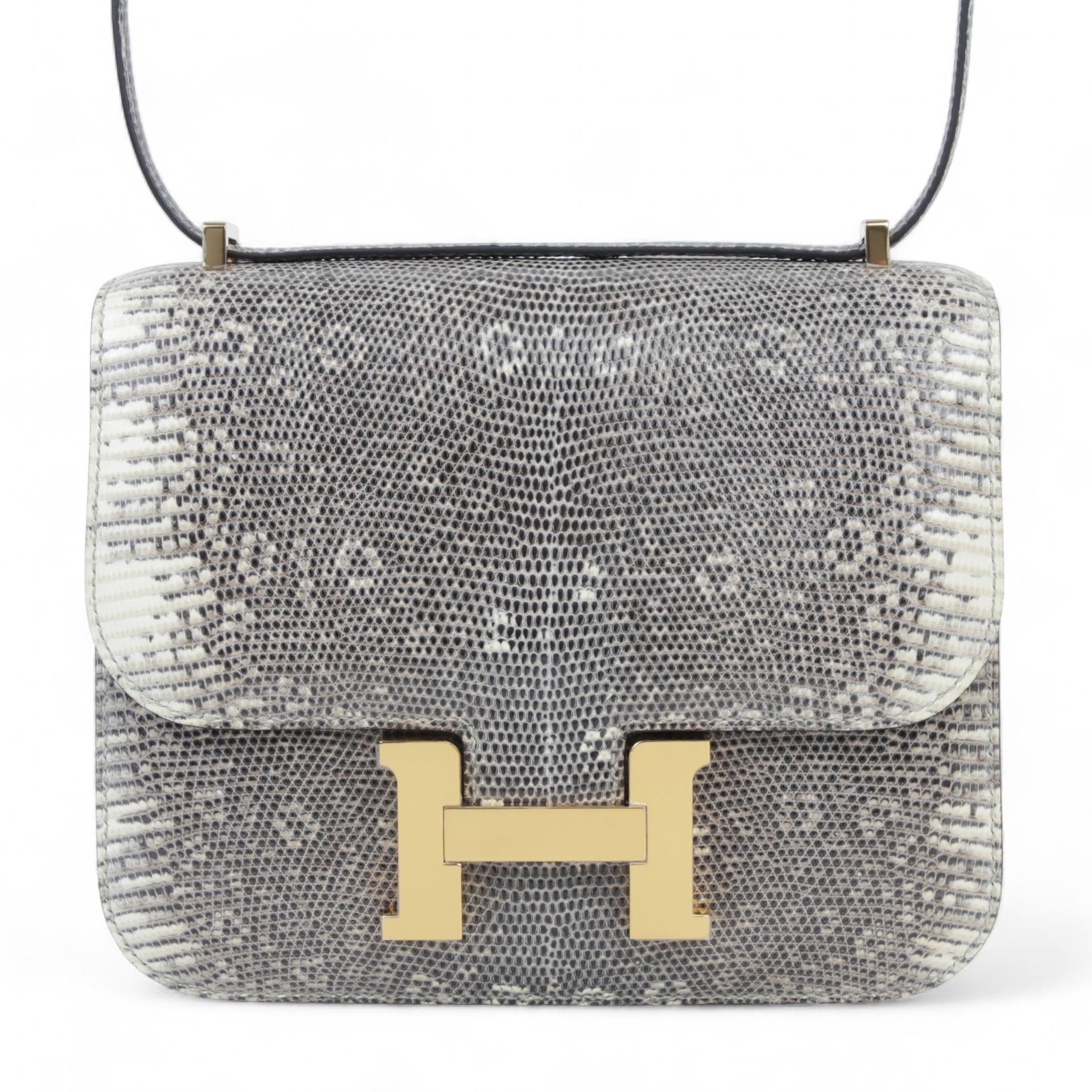 ランク SA HERMÈS エルメス コンスタンス3 ミニ オンブレ (1B) リザード ゴールド金具 Z刻印 - 1