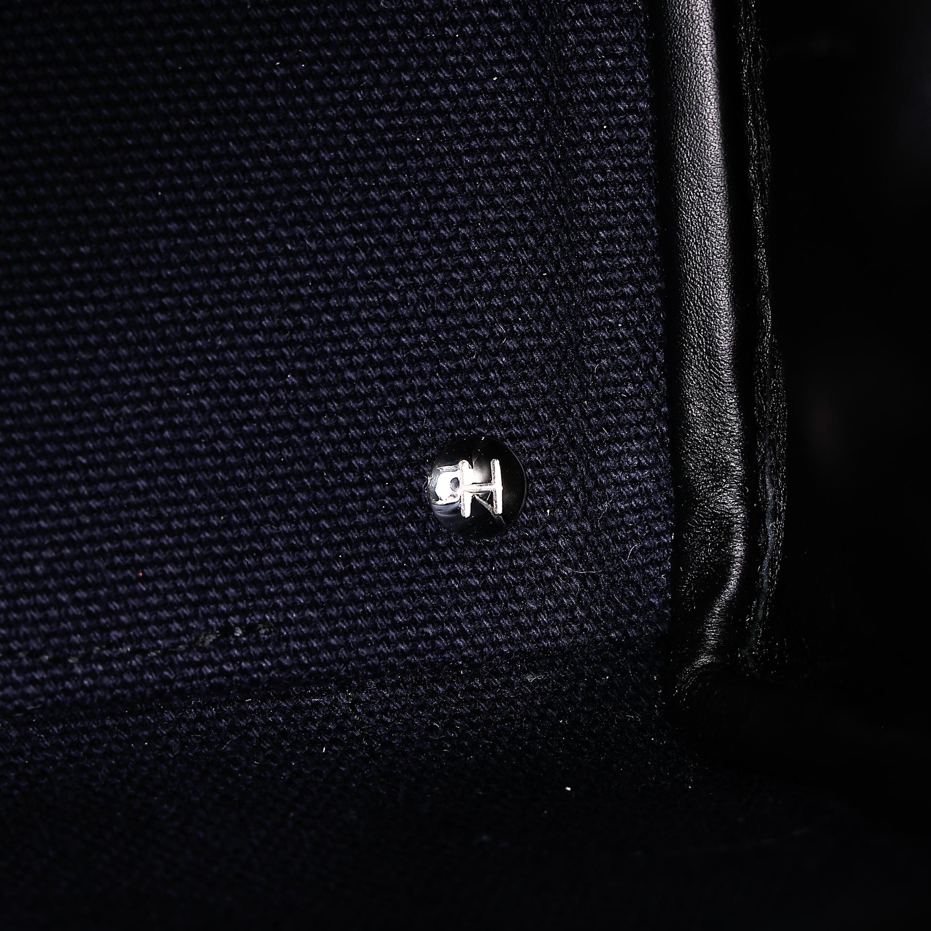 Unused ( Rank NS ) HERMÈS Limited Edition Birkin Cargo 25 Black (89) Blue Marine (78) Swift Canvas Palladium hardware W (2024) - 23