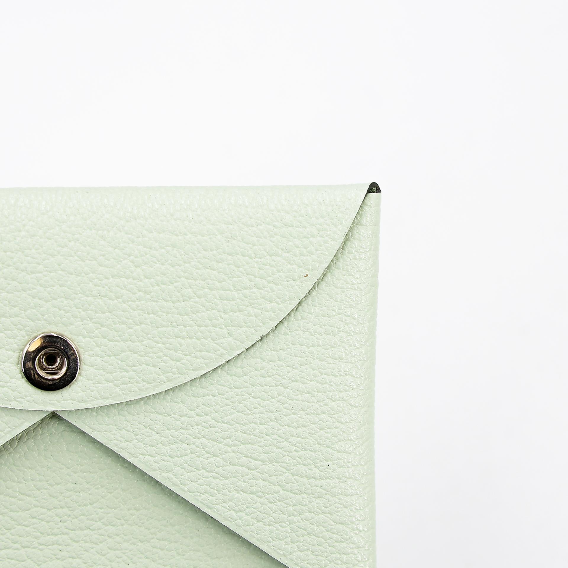 Brand New ( Rank N ) HERMÈS Calvi card holder Vert Fizz (0S) Chevre Palladium hardware U (2022) - 12