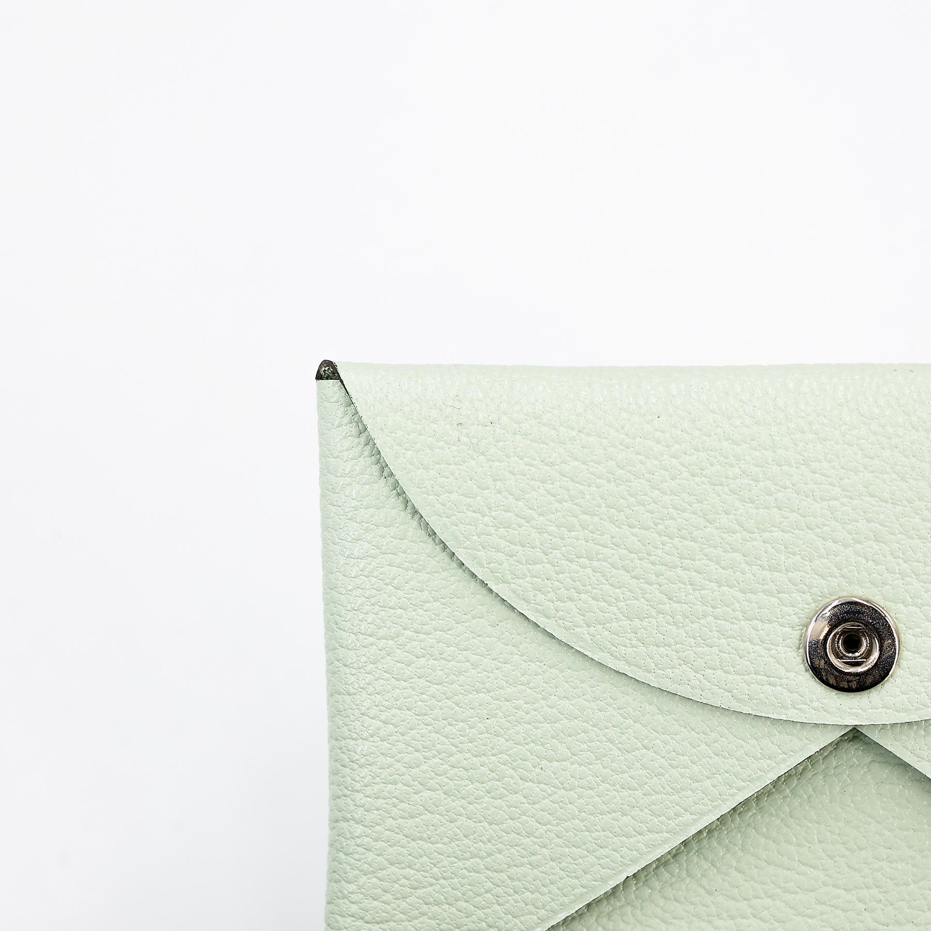 Brand New ( Rank N ) HERMÈS Calvi card holder Vert Fizz (0S) Chevre Palladium hardware U (2022) - 13