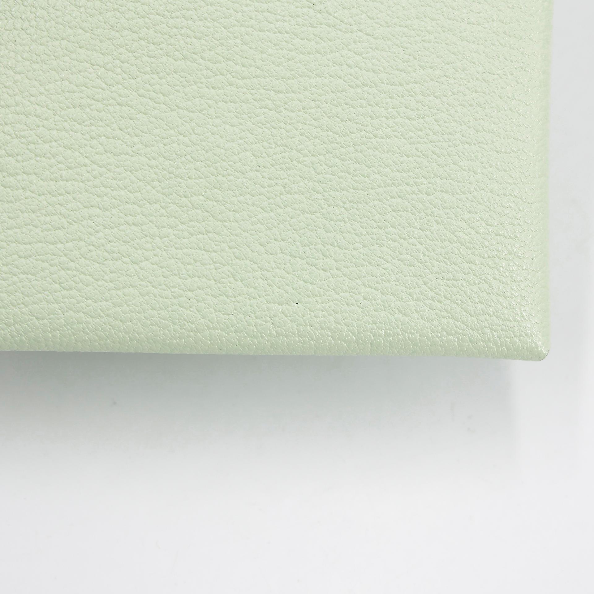 Brand New ( Rank N ) HERMÈS Calvi card holder Vert Fizz (0S) Chevre Palladium hardware U (2022) - 14