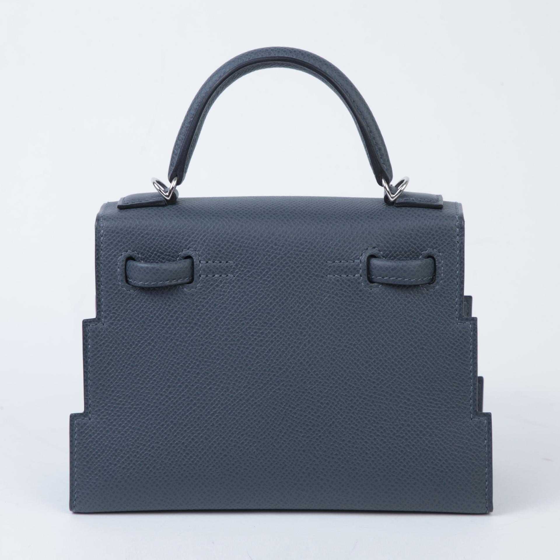 Brand New ( Rank N ) HERMÈS Limited Edition Kelly Doll Picto Alezan (3G) Gris misty (H0) Black (89) Epsom Palladium hardware W (2024) - 2