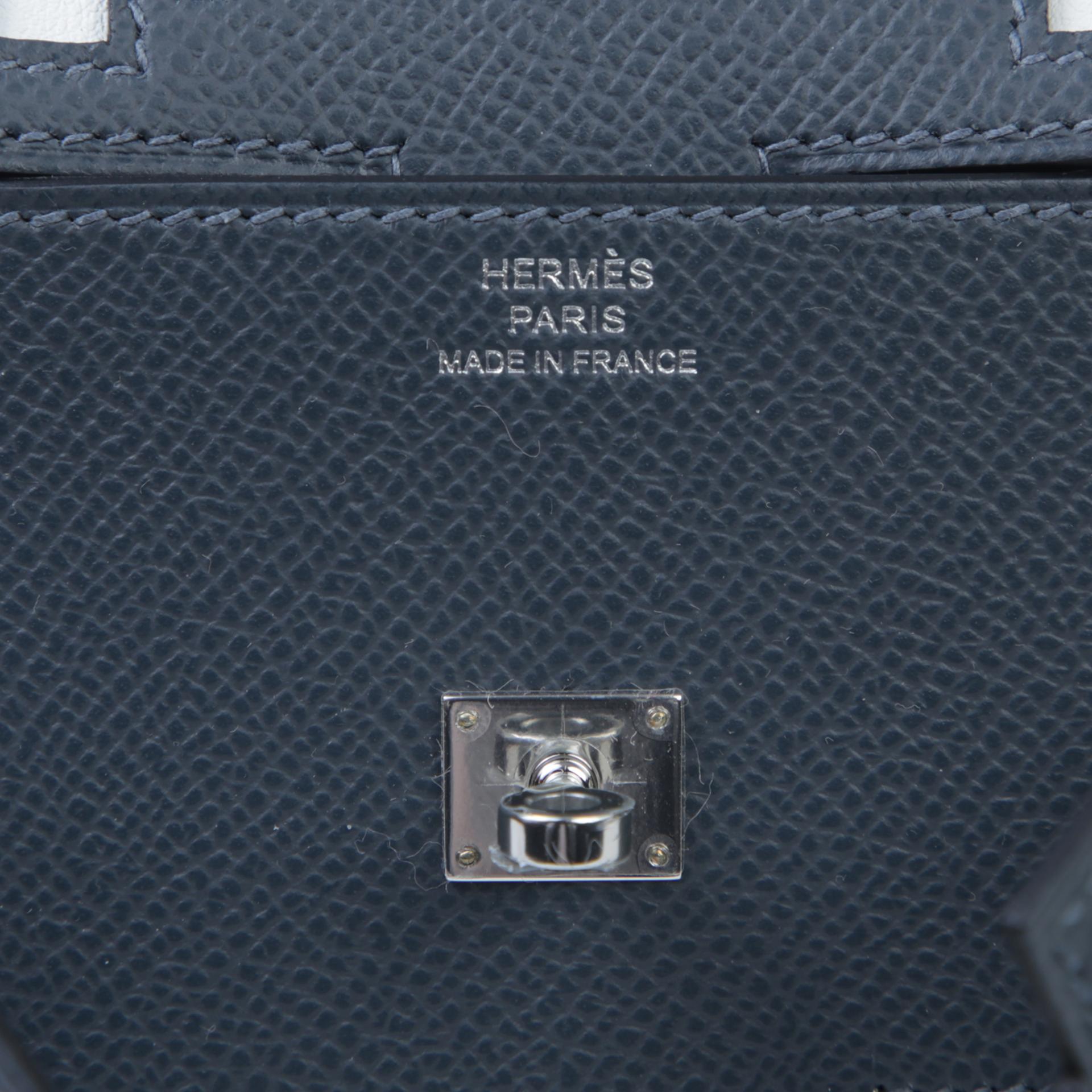 Brand New ( Rank N ) HERMÈS Limited Edition Kelly Doll Picto Alezan (3G) Gris misty (H0) Black (89) Epsom Palladium hardware W (2024) - 9