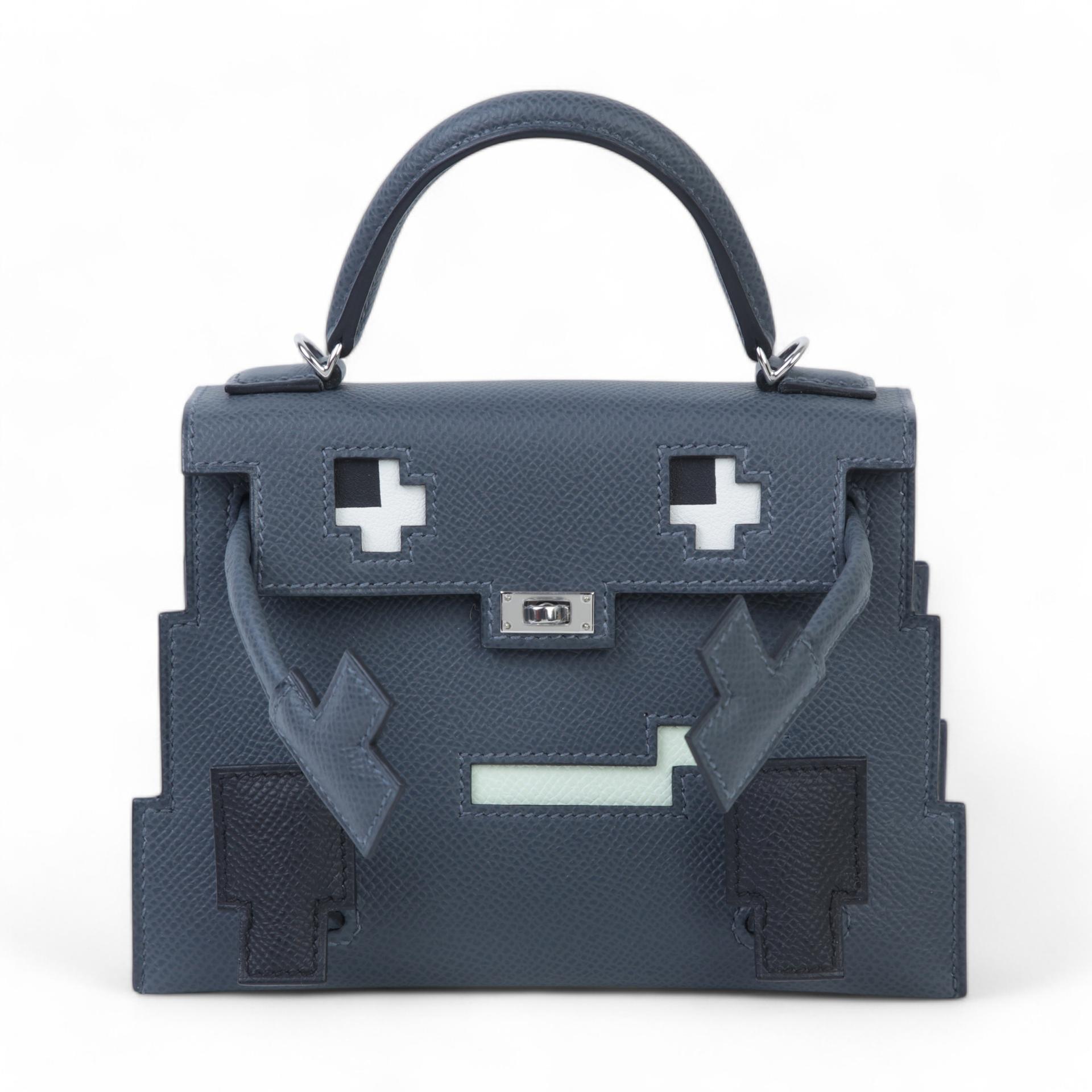 Brand New ( Rank N ) HERMÈS Limited Edition Kelly Doll Picto Alezan (3G) Gris misty (H0) Black (89) Epsom Palladium hardware W (2024) - 1