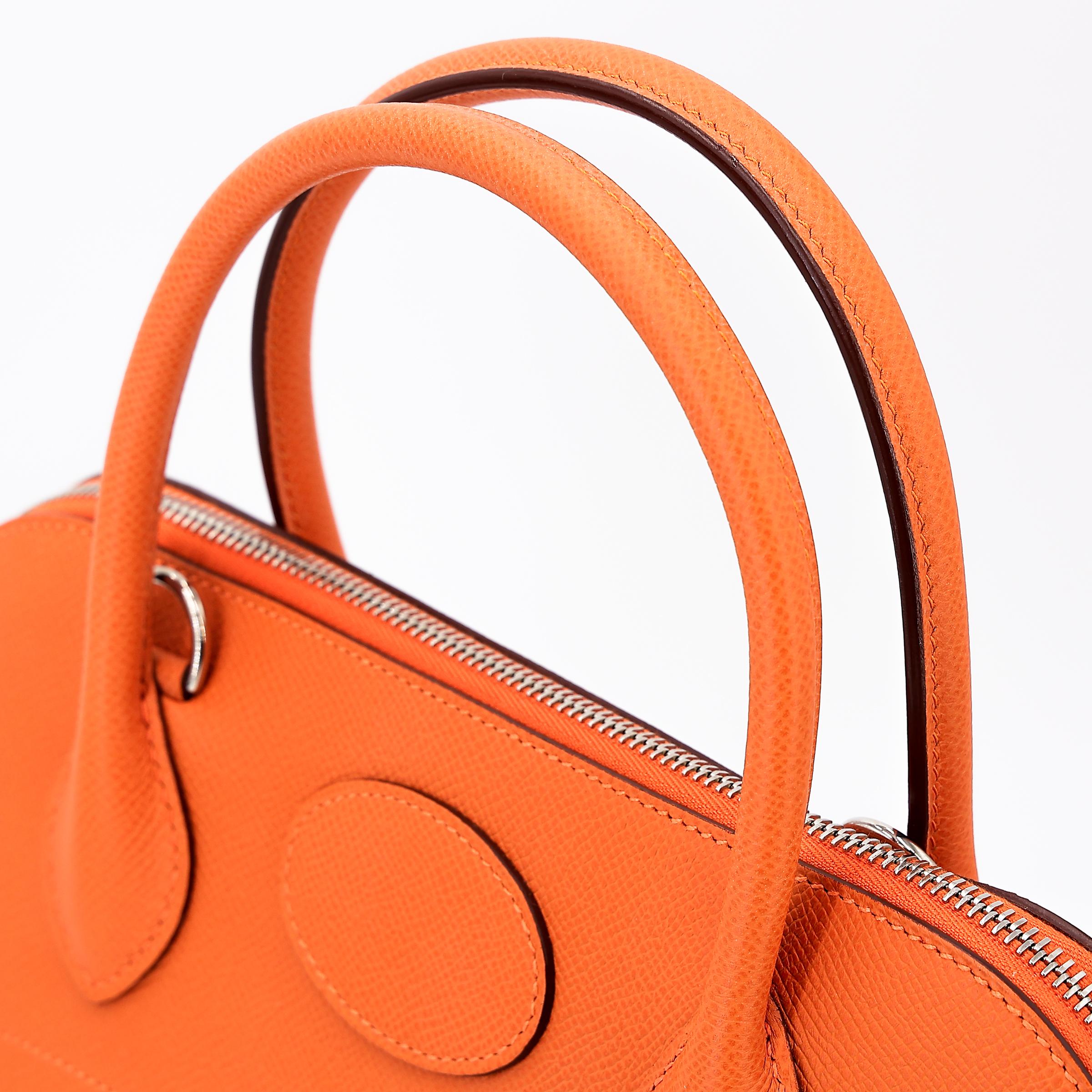 SA超美品 HERMÈS 爱马仕 Bolide 31 93 爱马仕橘 Orange Epsom牛皮 银扣 □J刻 2006年 - 3