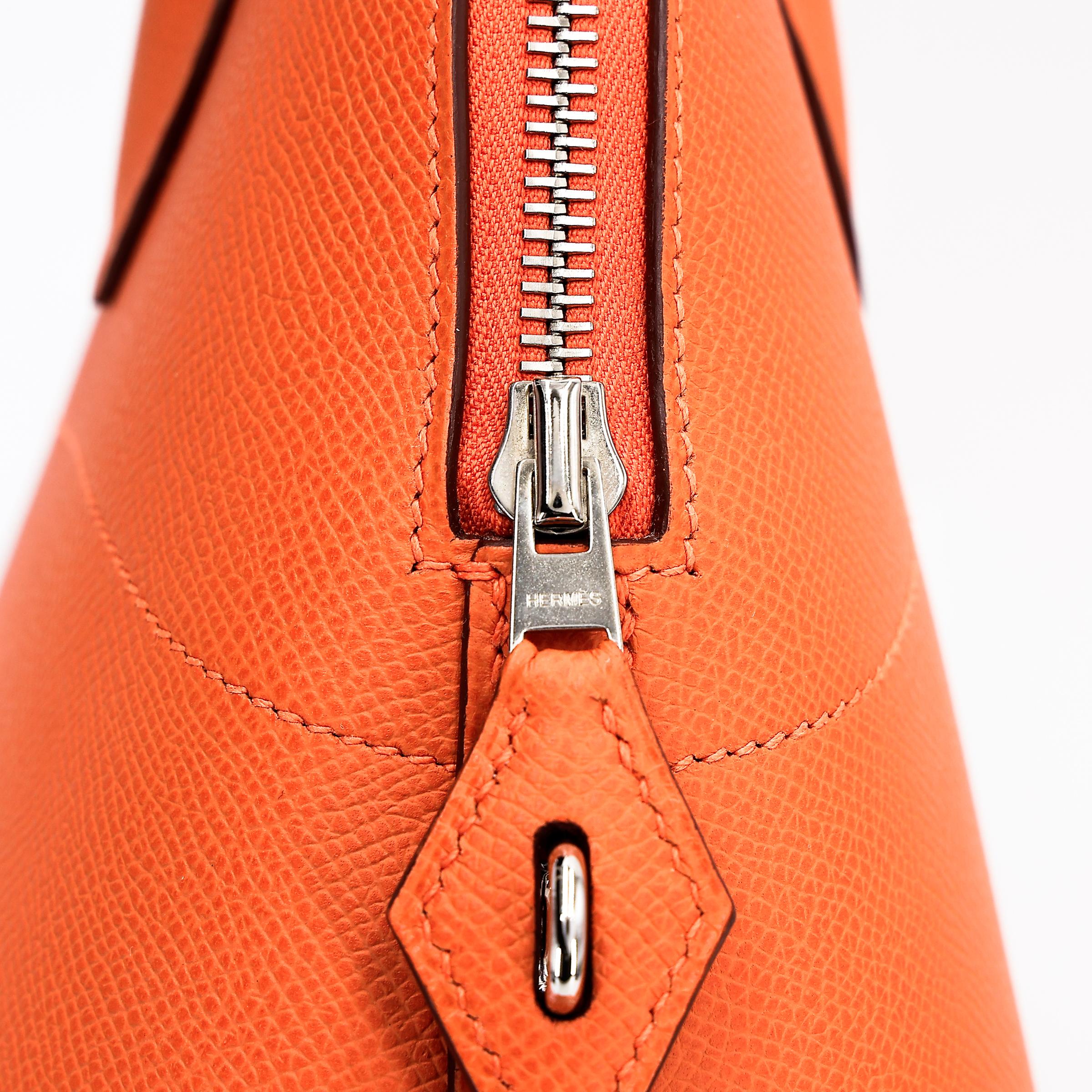 SA超美品 HERMÈS 爱马仕 Bolide 31 93 爱马仕橘 Orange Epsom牛皮 银扣 □J刻 2006年 - 8