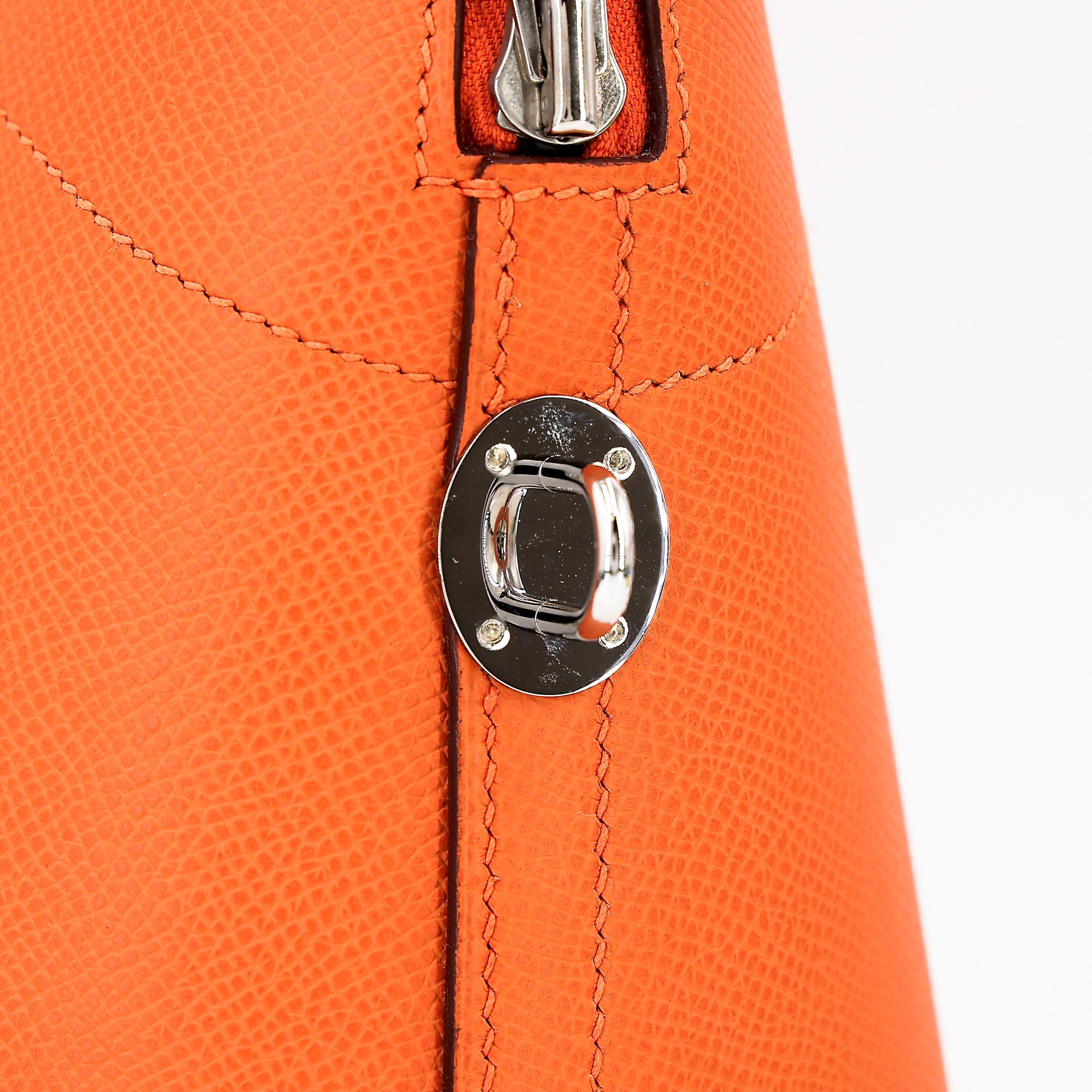 SA超美品 HERMÈS 爱马仕 Bolide 31 93 爱马仕橘 Orange Epsom牛皮 银扣 □J刻 2006年 - 9