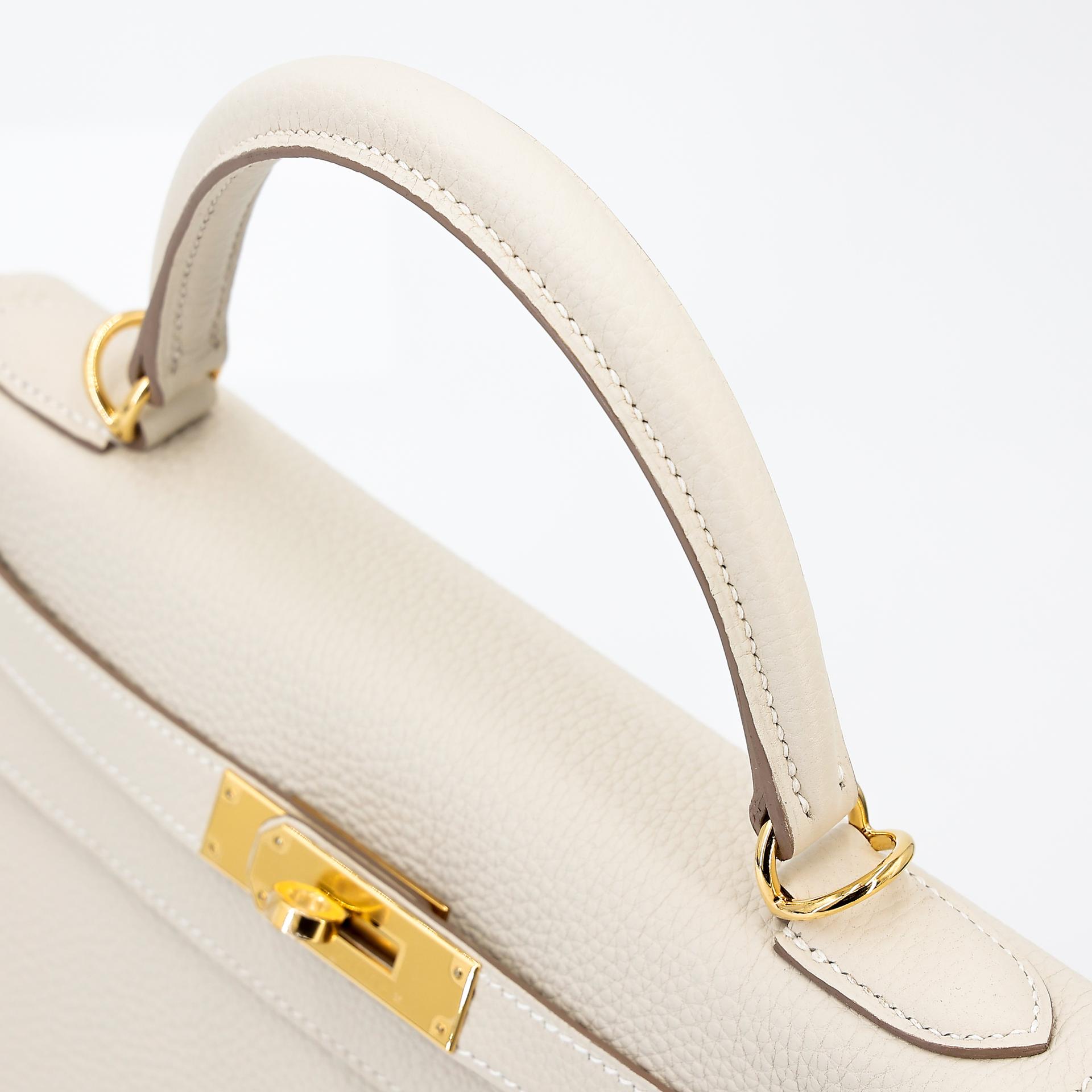 Brand New ( Rank N ) HERMÈS Kelly 28 Craie (10) Togo Gold hardware W (2024) - 3