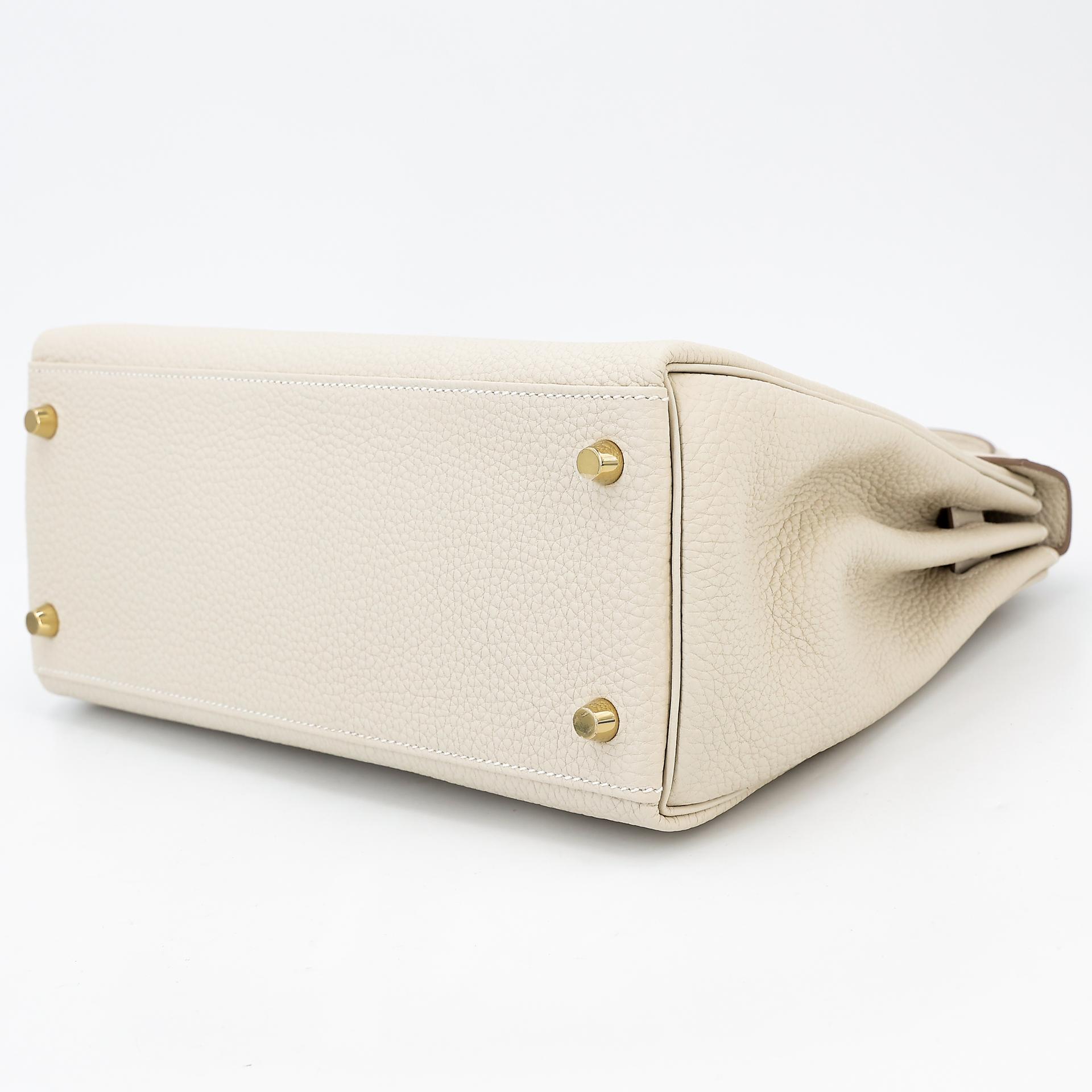 Brand New ( Rank N ) HERMÈS Kelly 28 Craie (10) Togo Gold hardware W (2024) - 4